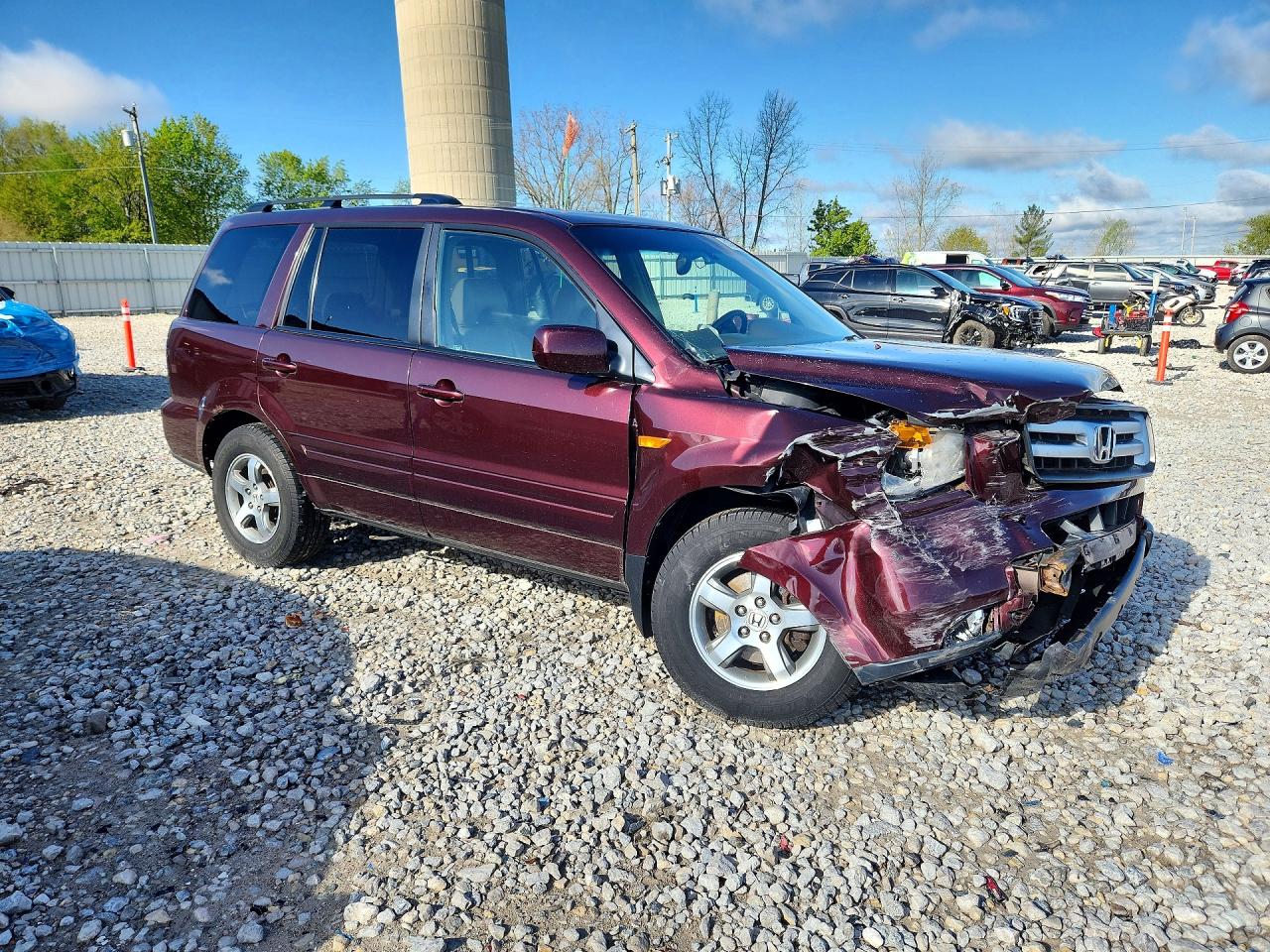 2008 Honda Pilot Exl Burgundy vin: 5FNYF18588B018668