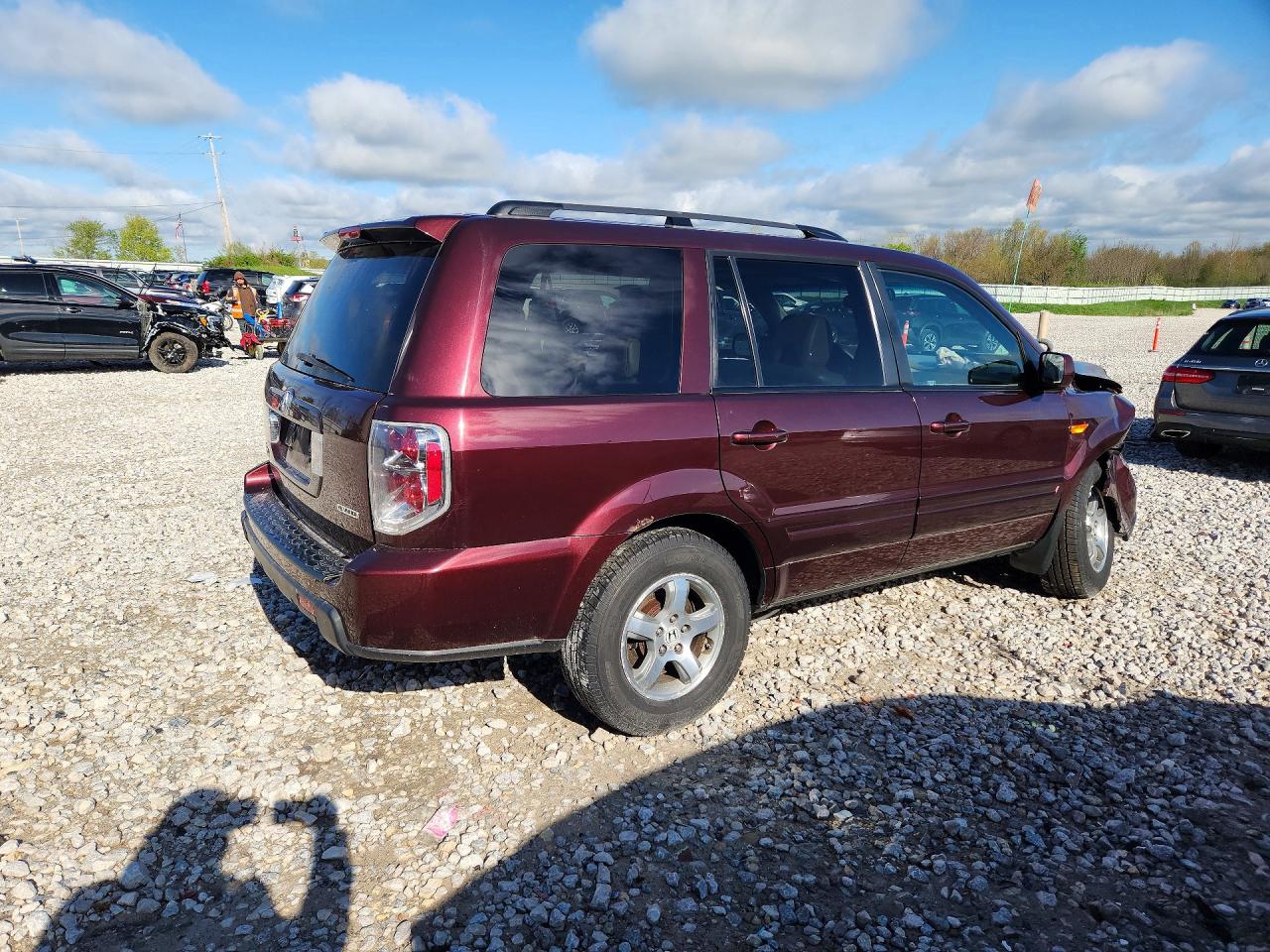 2008 Honda Pilot Exl Burgundy vin: 5FNYF18588B018668