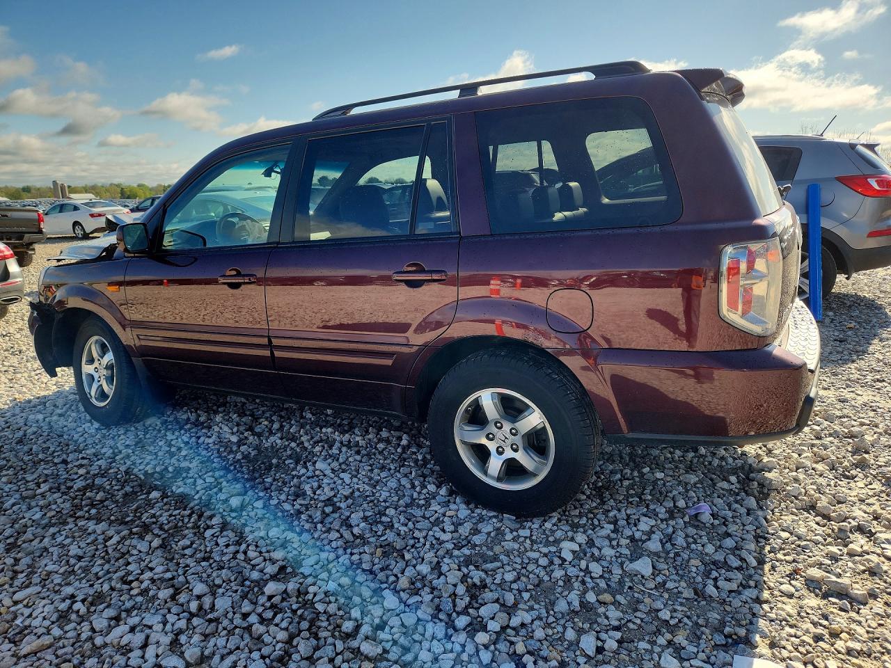 2008 Honda Pilot Exl Burgundy vin: 5FNYF18588B018668