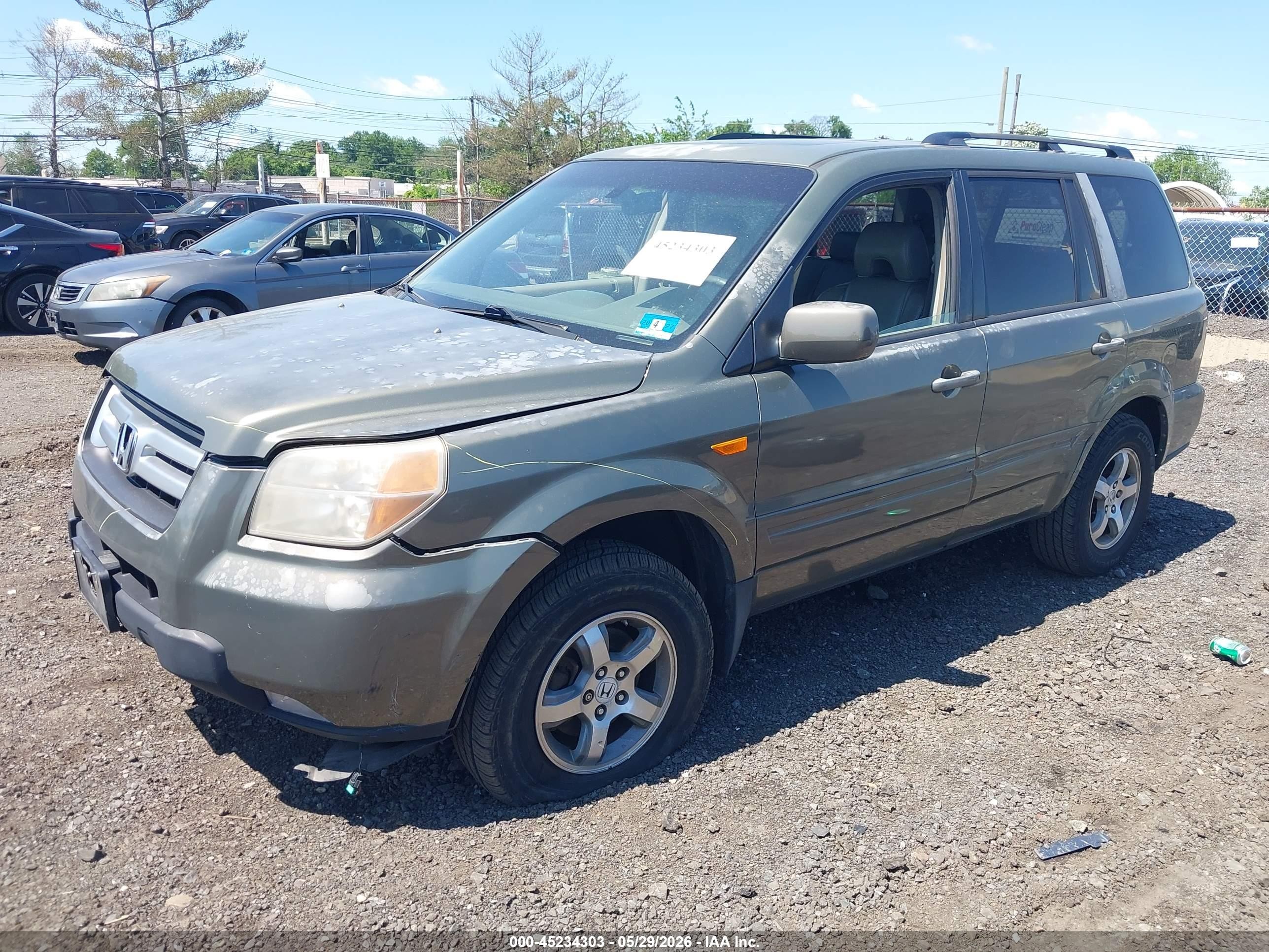 2008 Honda Pilot Ex-l Green vin: 5FNYF18588B020792