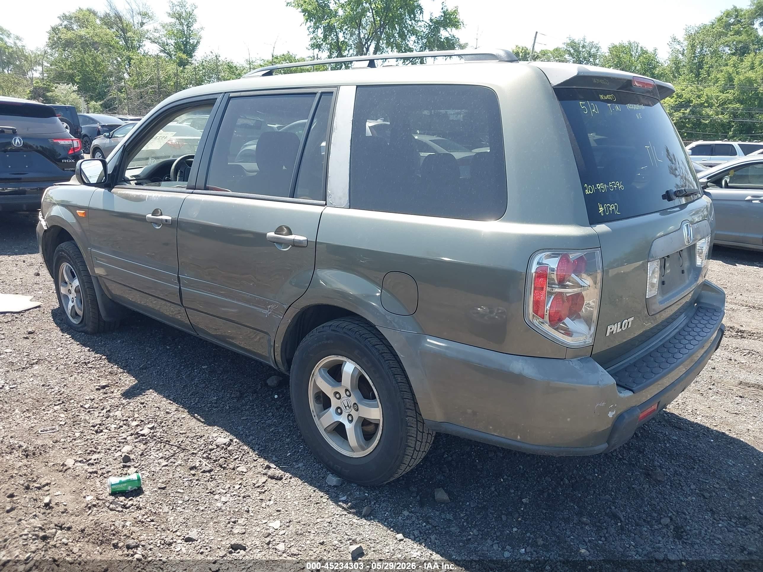 2008 Honda Pilot Ex-l Green vin: 5FNYF18588B020792