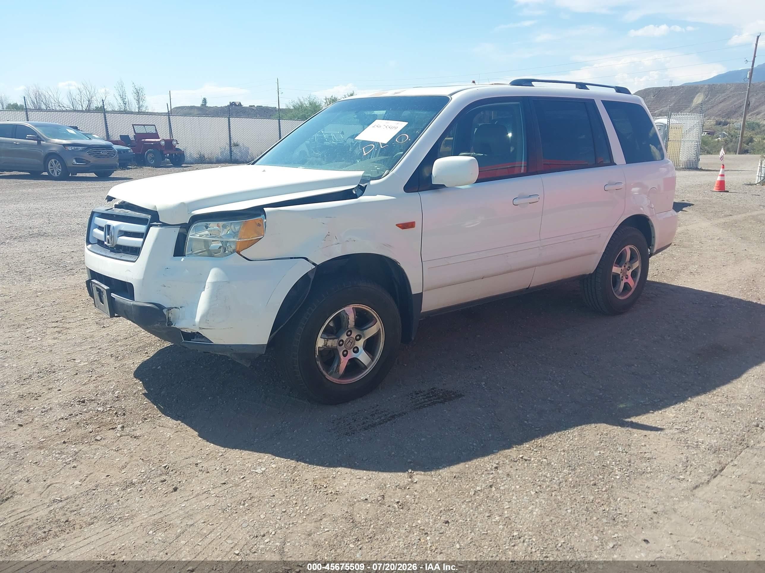 2008 Honda Pilot Ex-l White vin: 5FNYF18588B030190