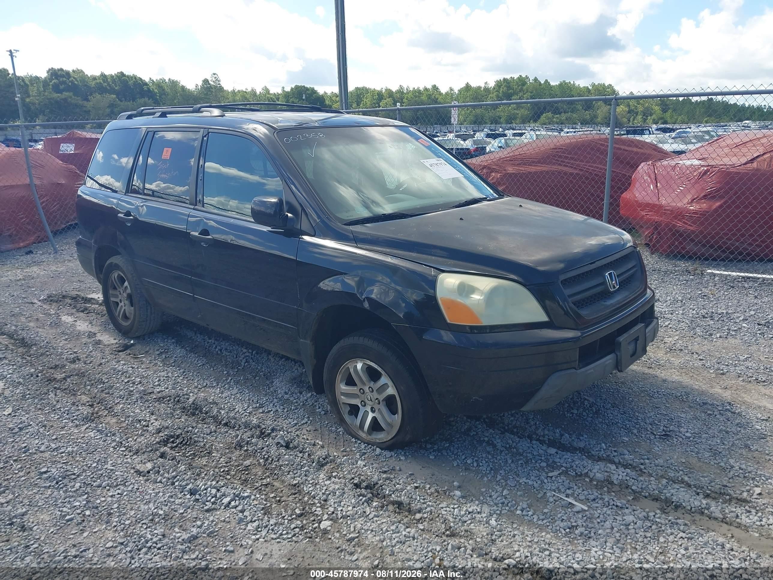 2004 Honda Pilot Ex-l Black vin: 5FNYF18594B002358
