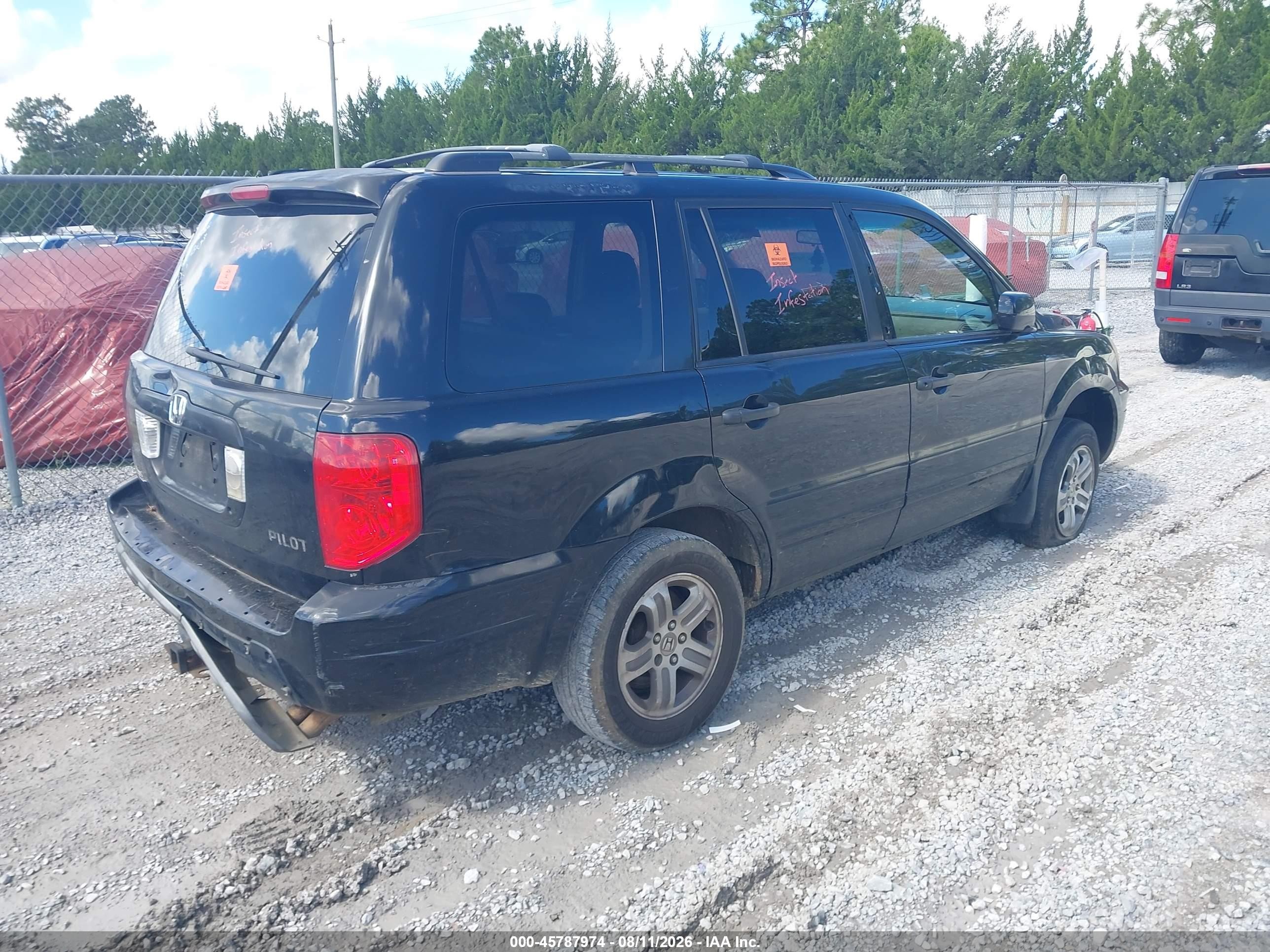 2004 Honda Pilot Ex-l Black vin: 5FNYF18594B002358