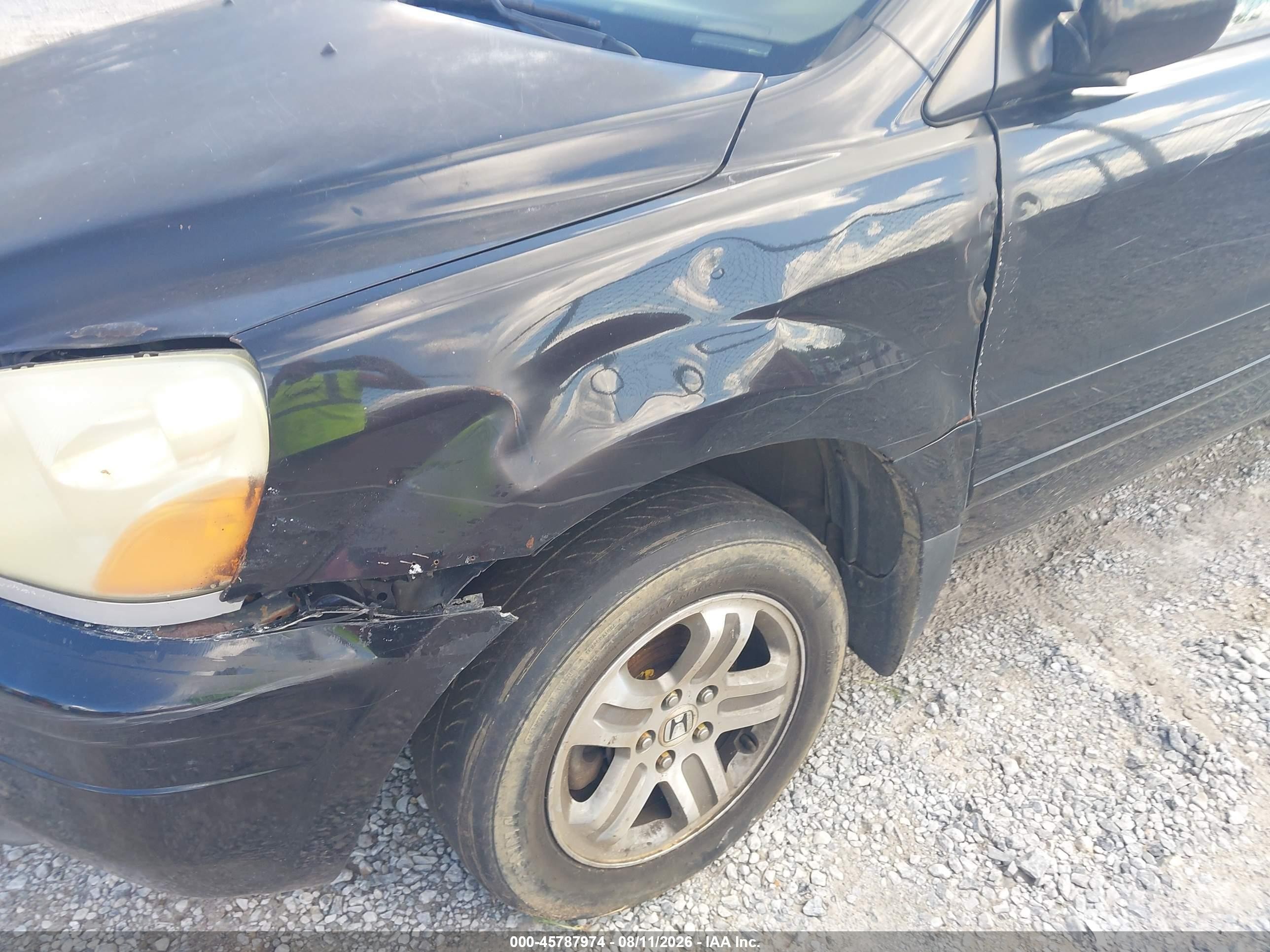 2004 Honda Pilot Ex-l Black vin: 5FNYF18594B002358