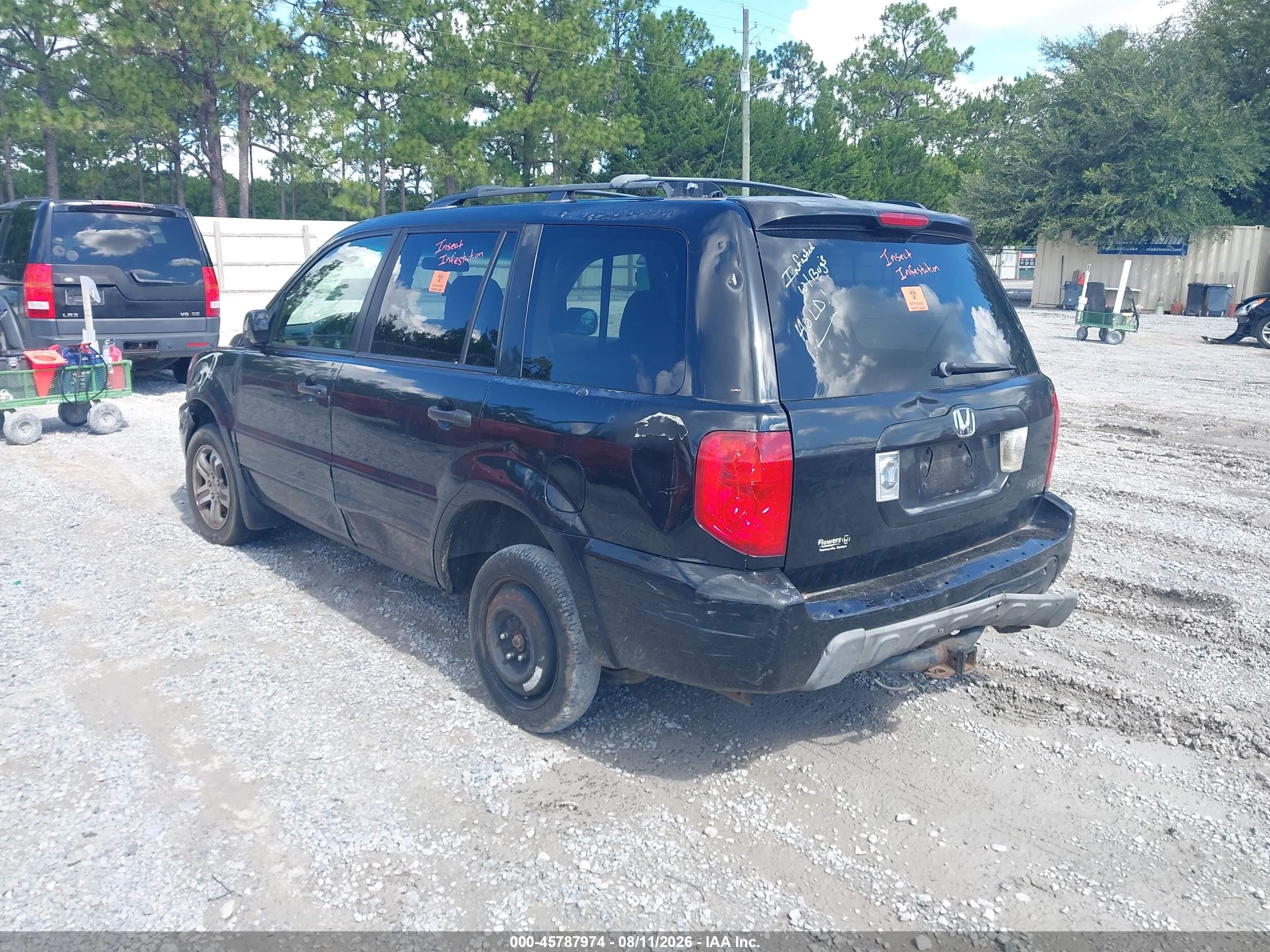 2004 Honda Pilot Ex-l Black vin: 5FNYF18594B002358