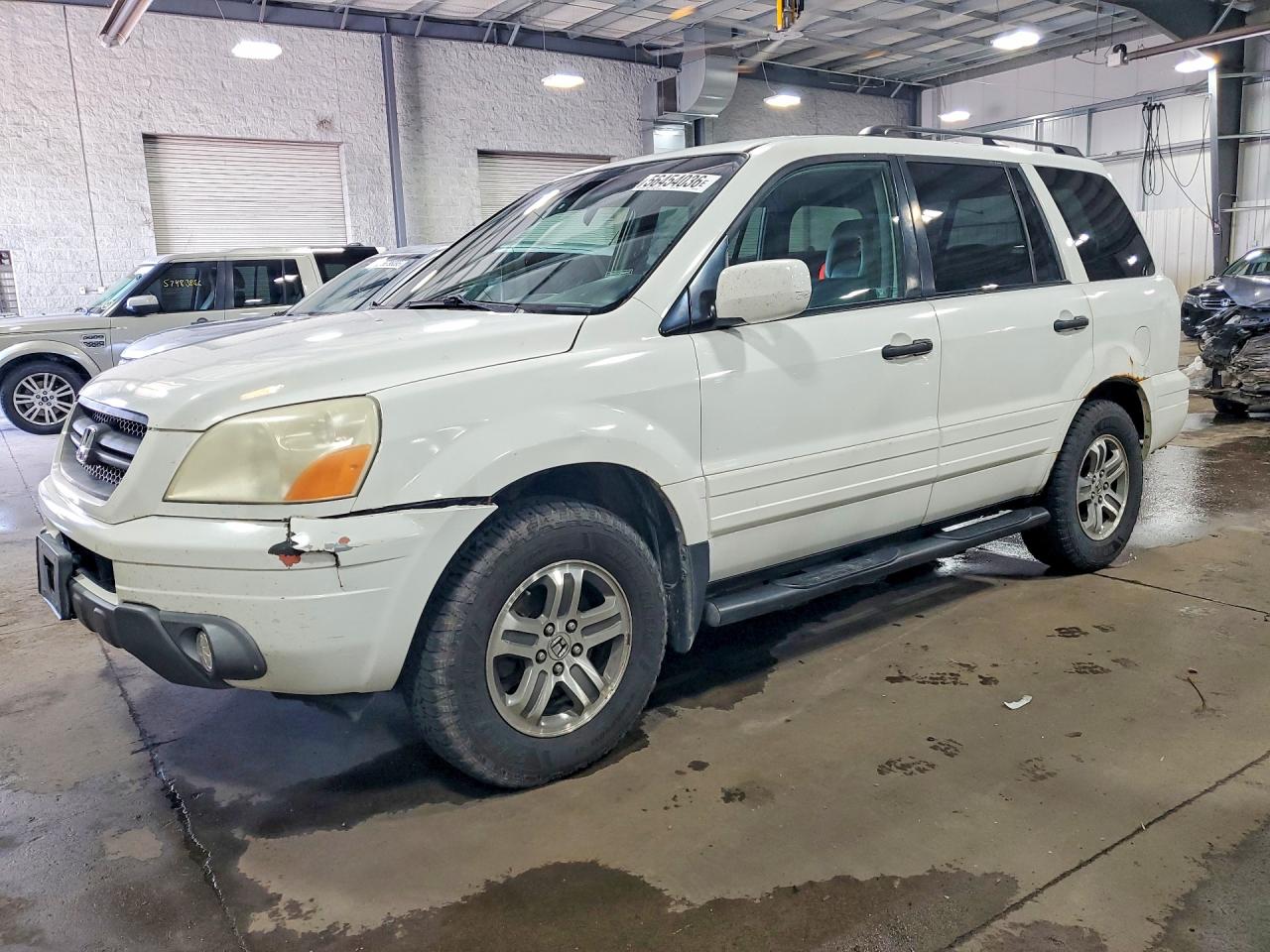 2005 Honda Pilot Exl White vin: 5FNYF18595B042747