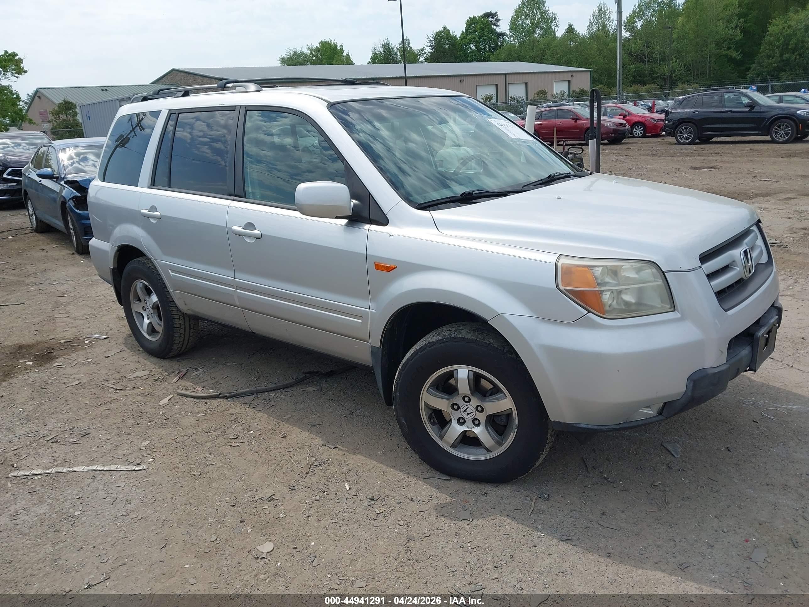 2007 Honda Pilot Ex-l Silver vin: 5FNYF18597B006401