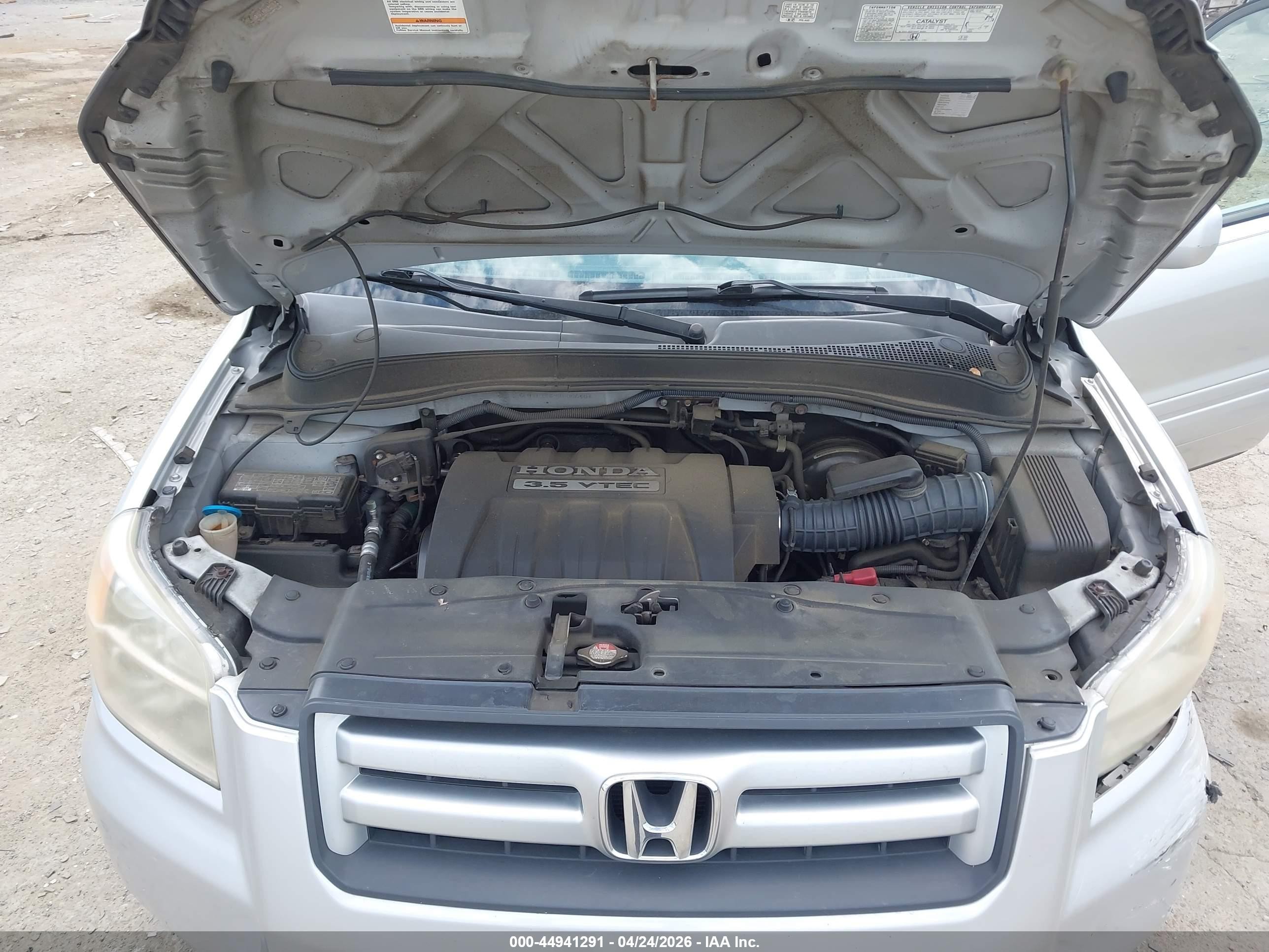 2007 Honda Pilot Ex-l Silver vin: 5FNYF18597B006401