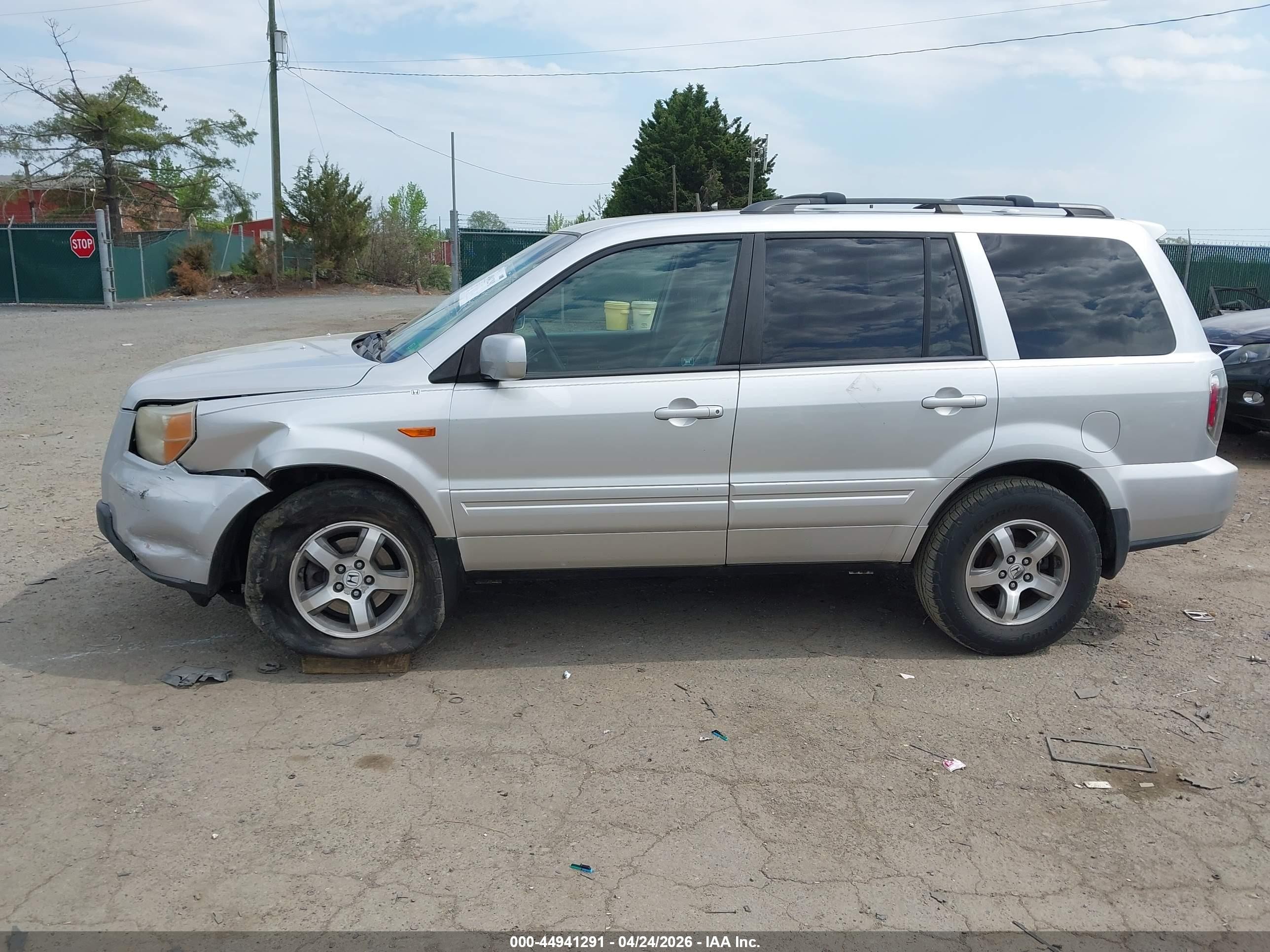 2007 Honda Pilot Ex-l Silver vin: 5FNYF18597B006401