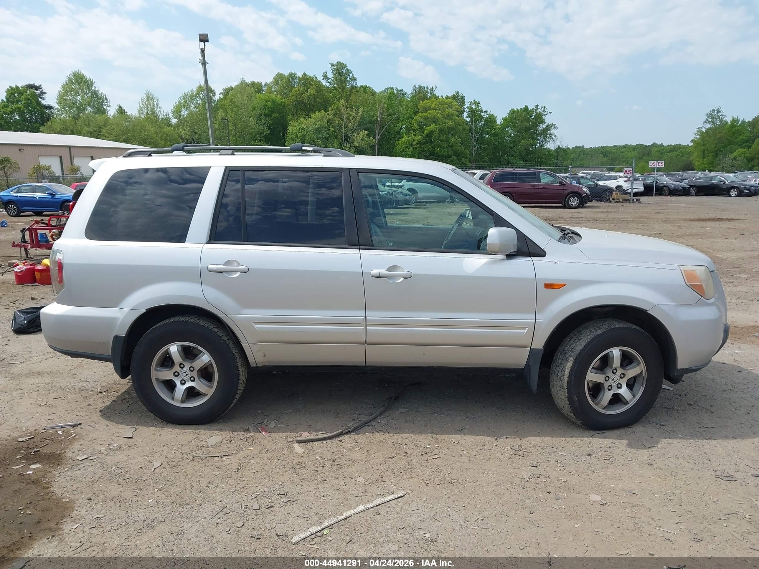 2007 Honda Pilot Ex-l Silver vin: 5FNYF18597B006401