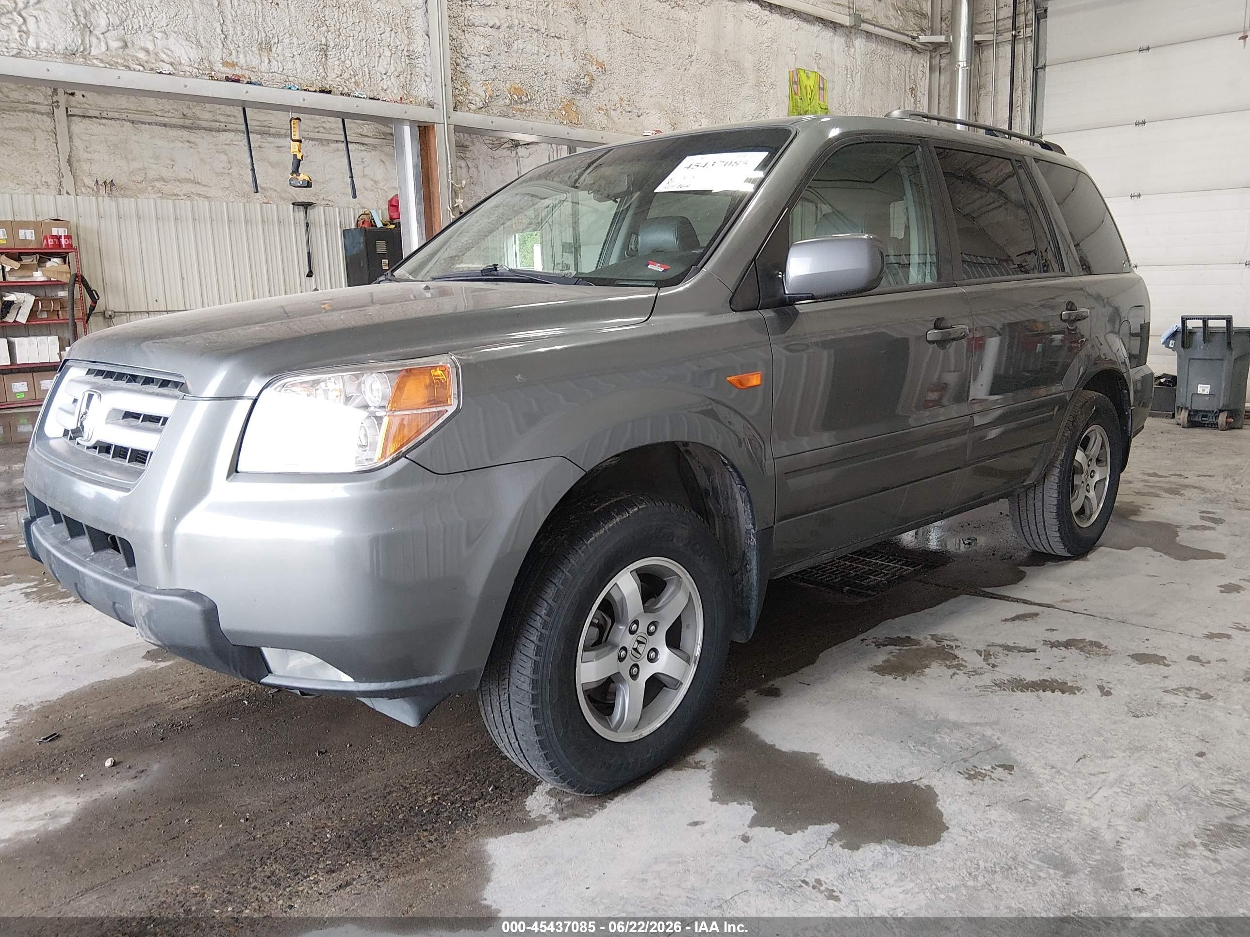 2007 Honda Pilot Exl Gray vin: 5FNYF18597B033033
