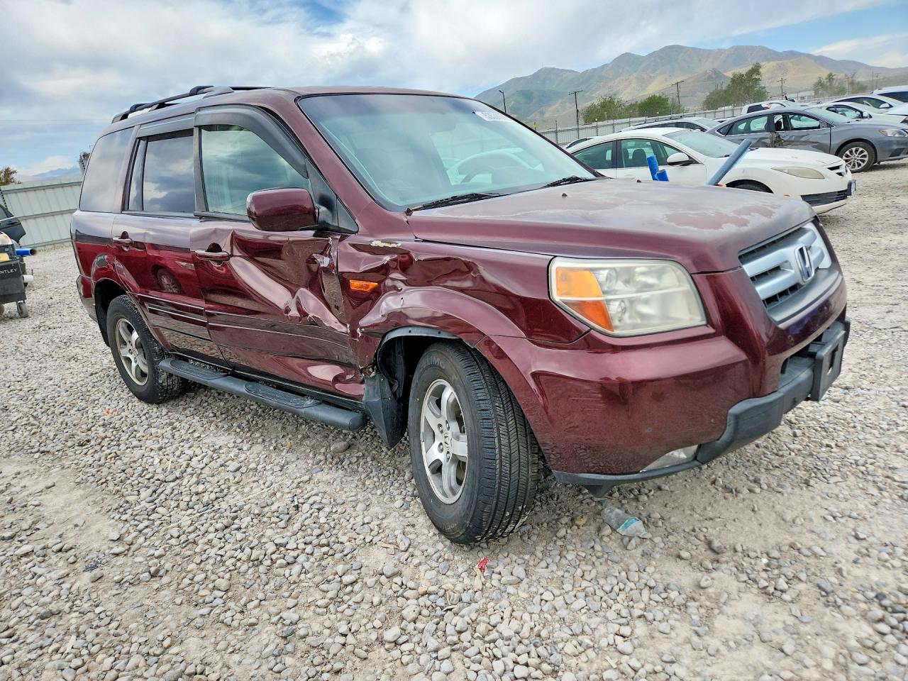 2008 Honda Pilot Exl Burgundy vin: 5FNYF18598B015939