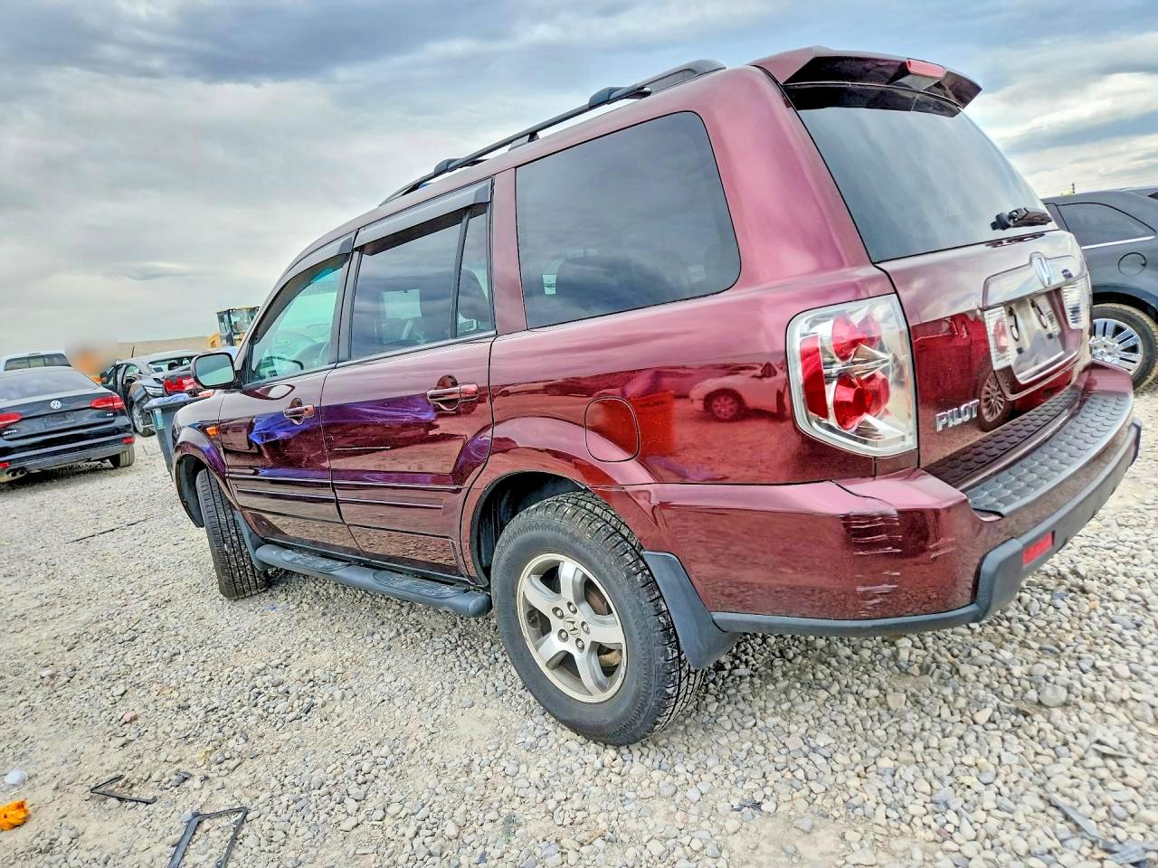 2008 Honda Pilot Exl Burgundy vin: 5FNYF18598B015939