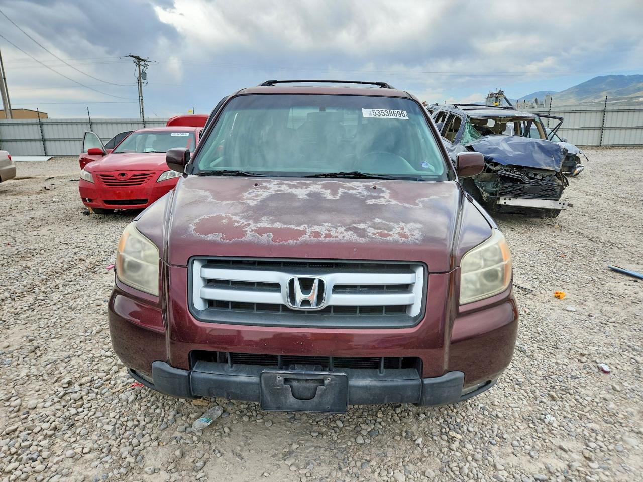 2008 Honda Pilot Exl Burgundy vin: 5FNYF18598B015939