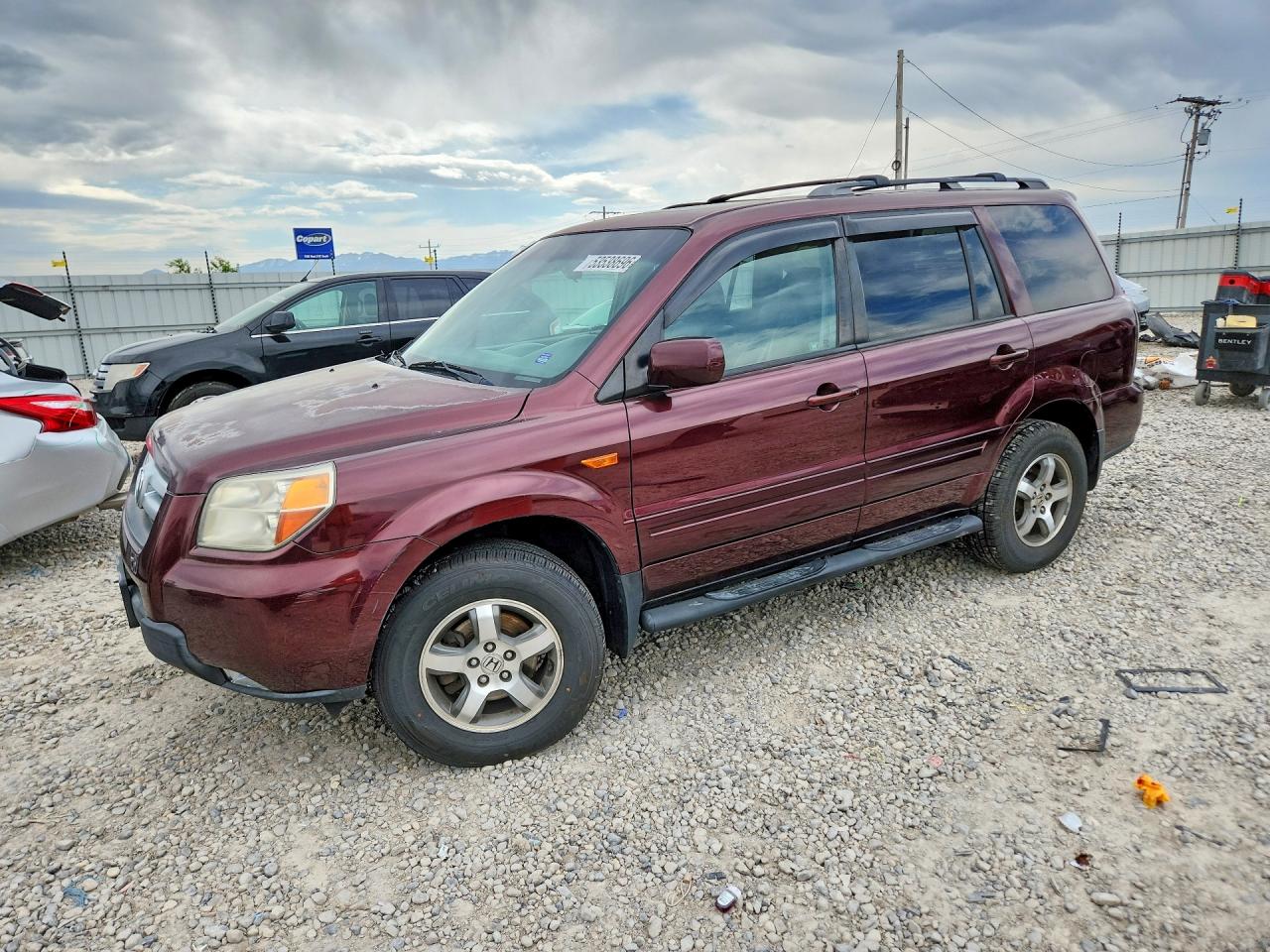 2008 Honda Pilot Exl Burgundy vin: 5FNYF18598B015939