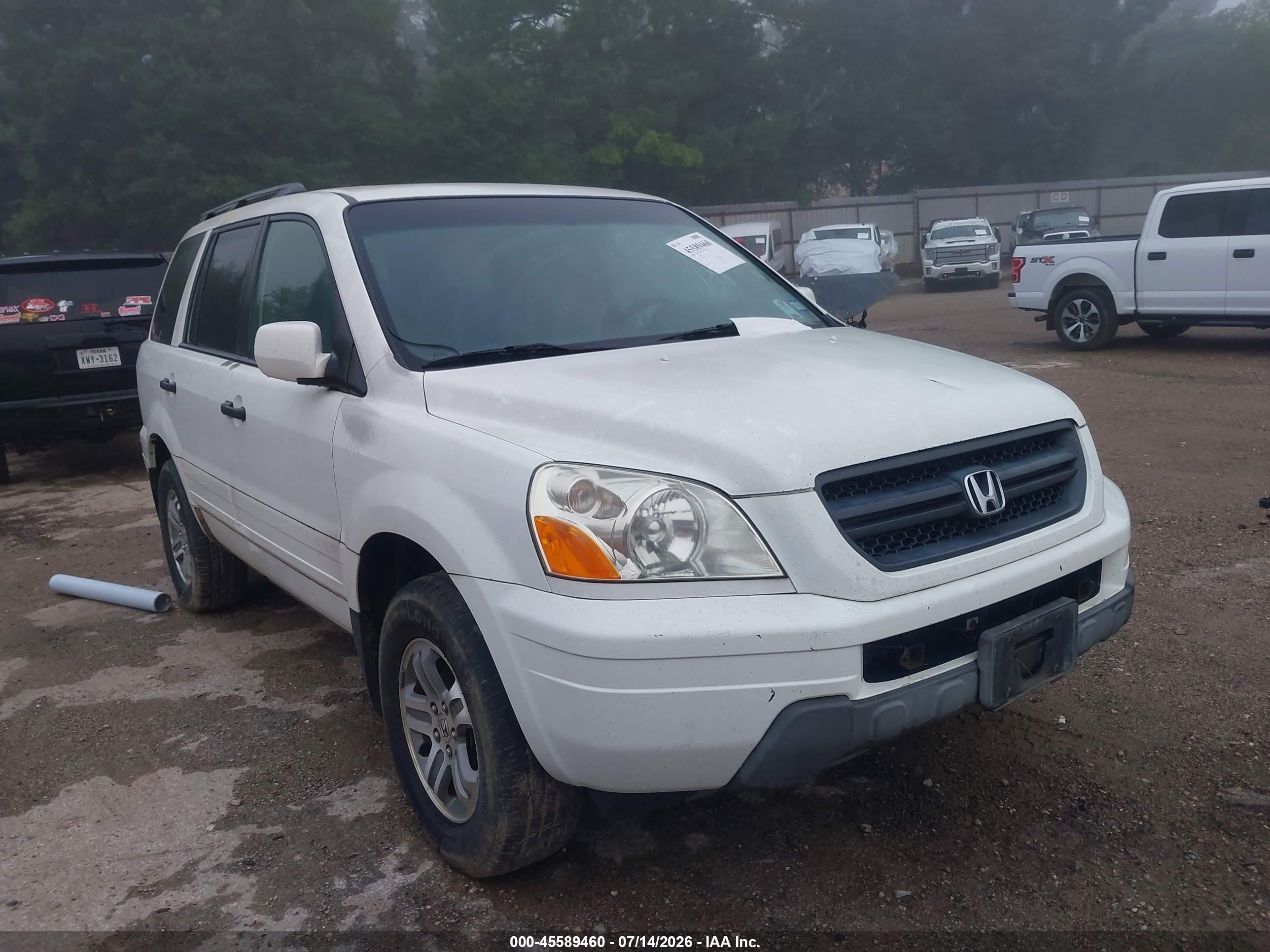 2004 Honda Pilot Ex-l White vin: 5FNYF185X4B003924
