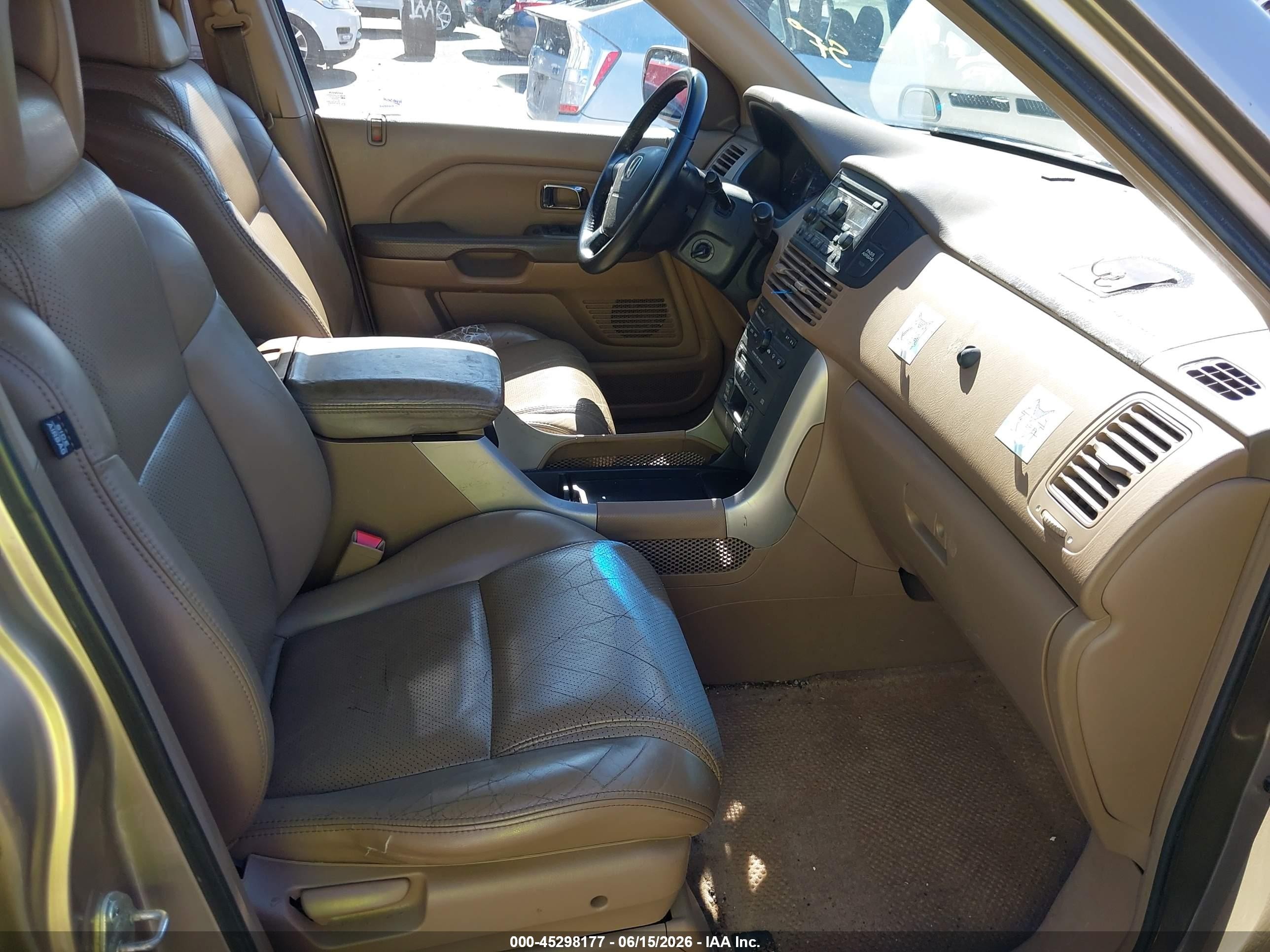 2005 Honda Pilot Ex-l Gold vin: 5FNYF185X5B014567