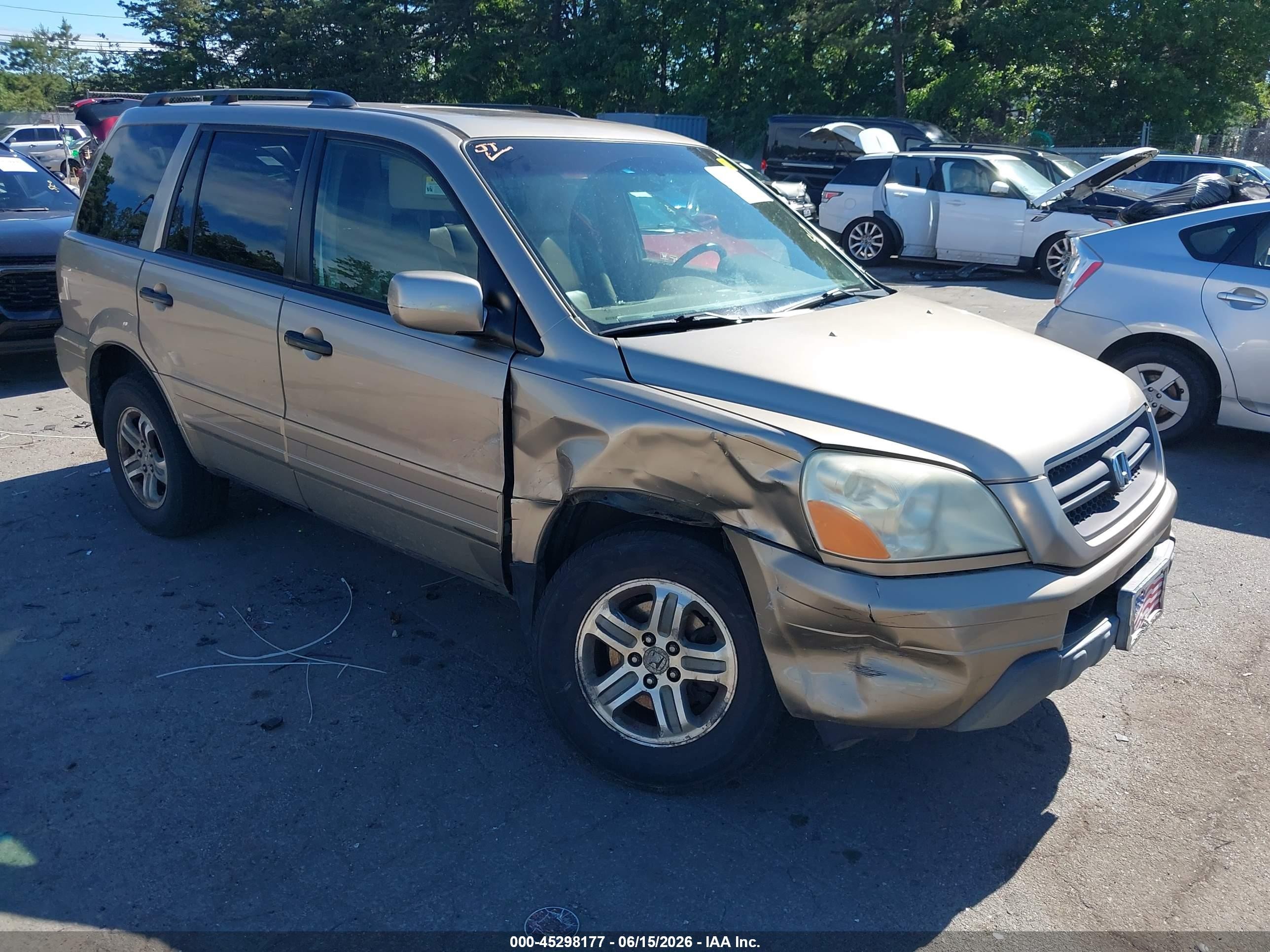 2005 Honda Pilot Ex-l Gold vin: 5FNYF185X5B014567