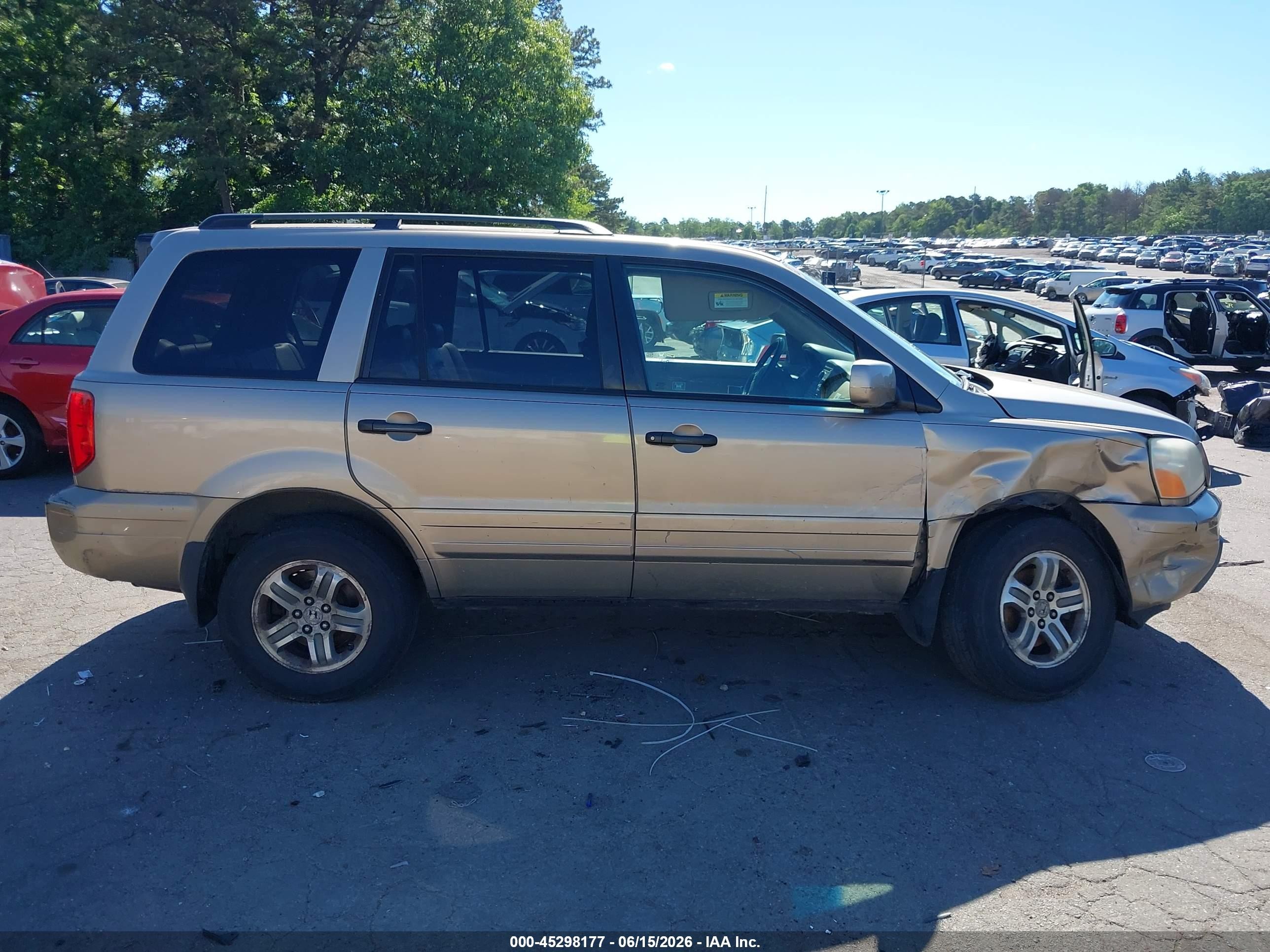 2005 Honda Pilot Ex-l Gold vin: 5FNYF185X5B014567