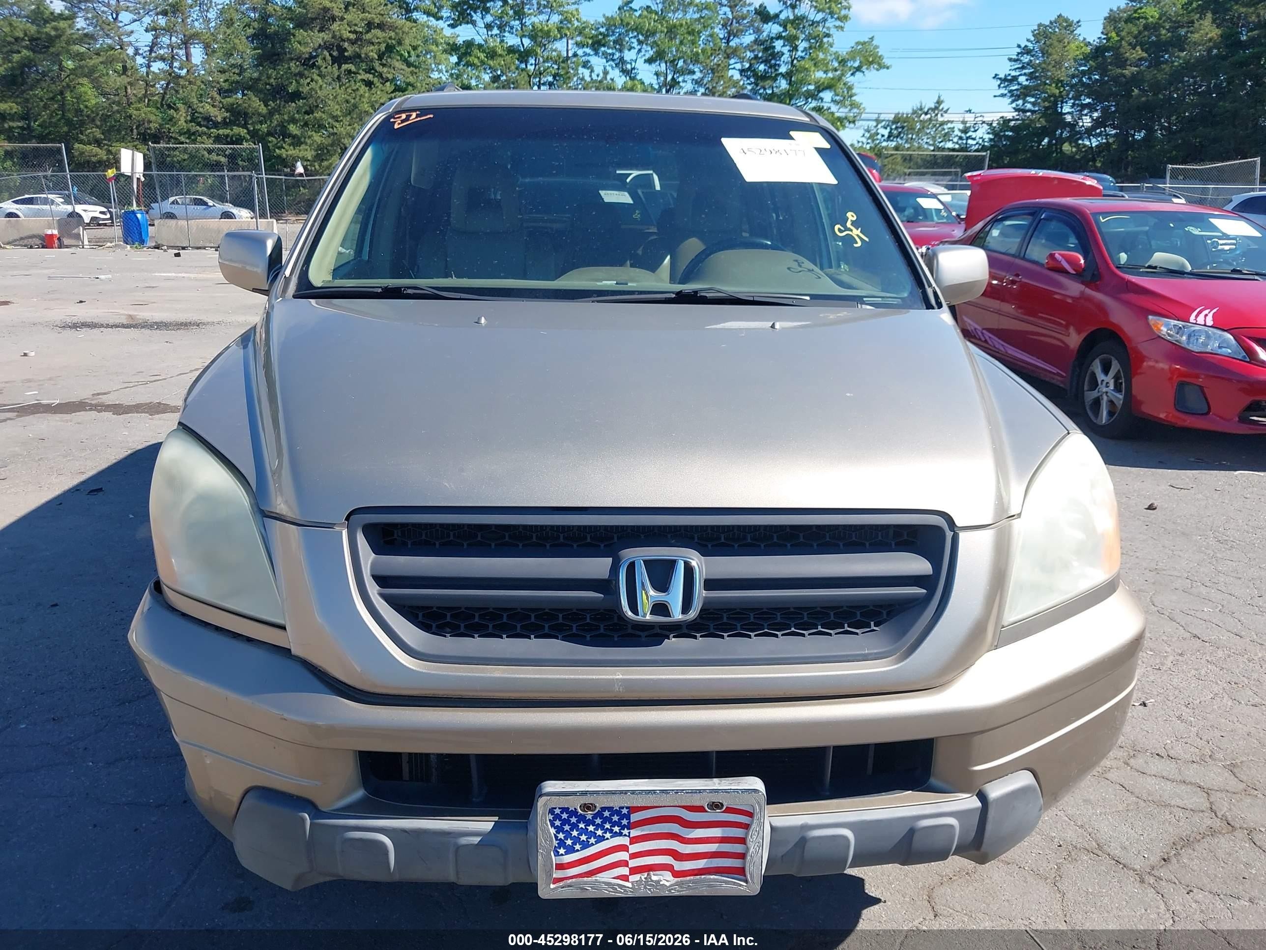 2005 Honda Pilot Ex-l Gold vin: 5FNYF185X5B014567
