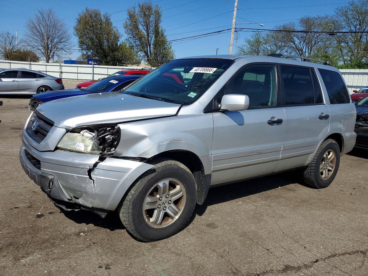 2005 Honda Pilot Exl Silver vin: 5FNYF185X5B047701