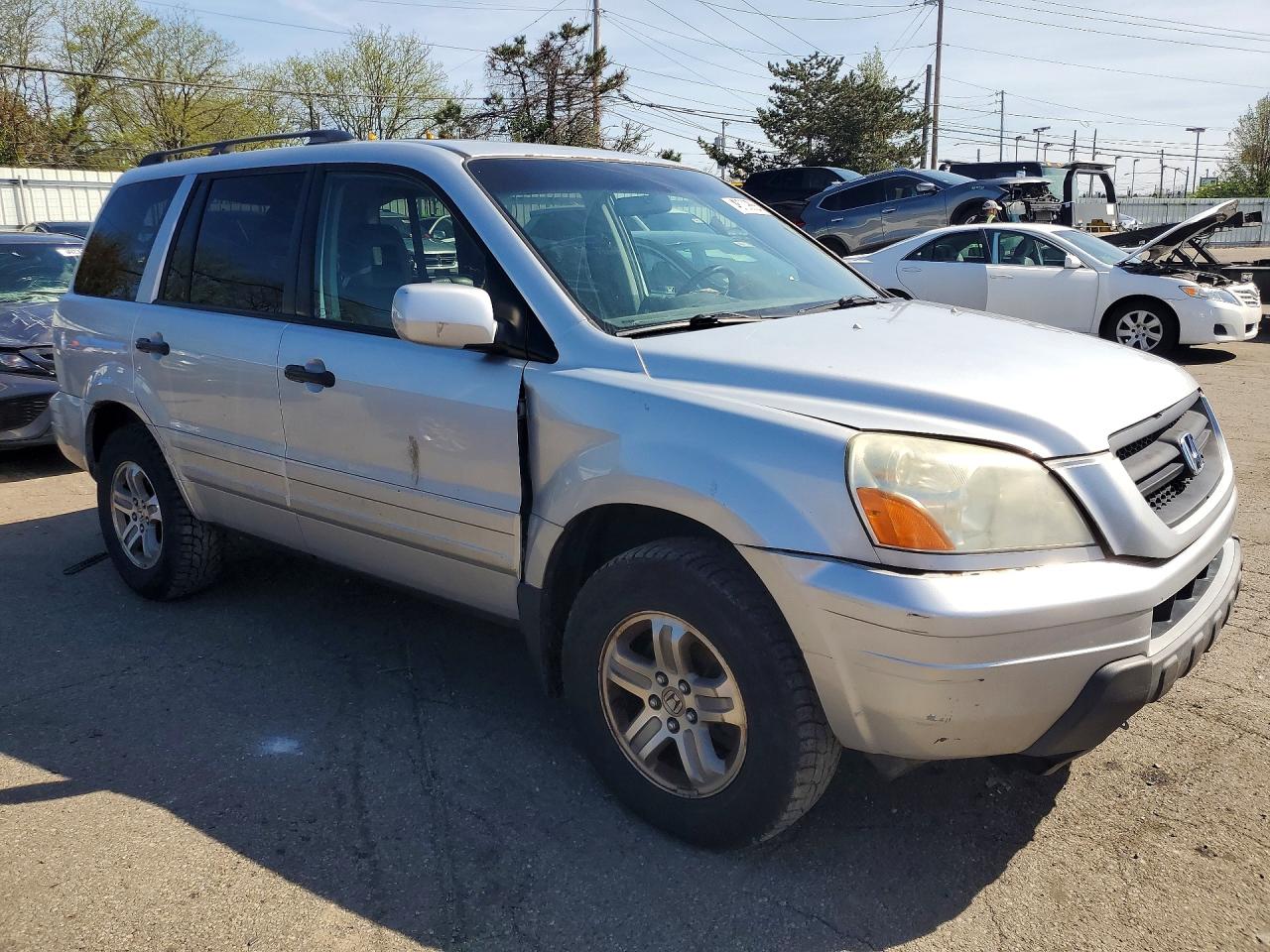 2005 Honda Pilot Exl Silver vin: 5FNYF185X5B047701