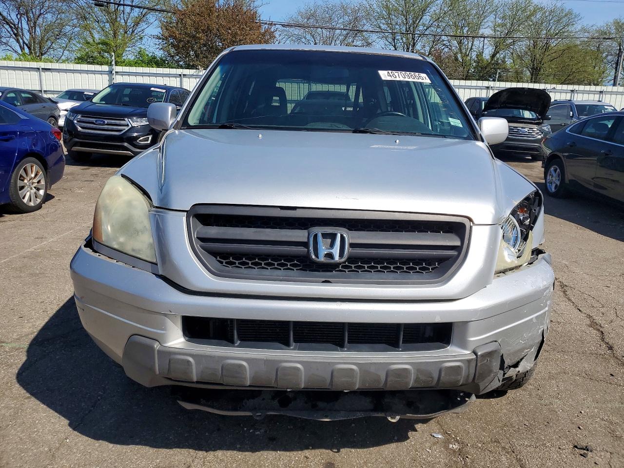 2005 Honda Pilot Exl Silver vin: 5FNYF185X5B047701