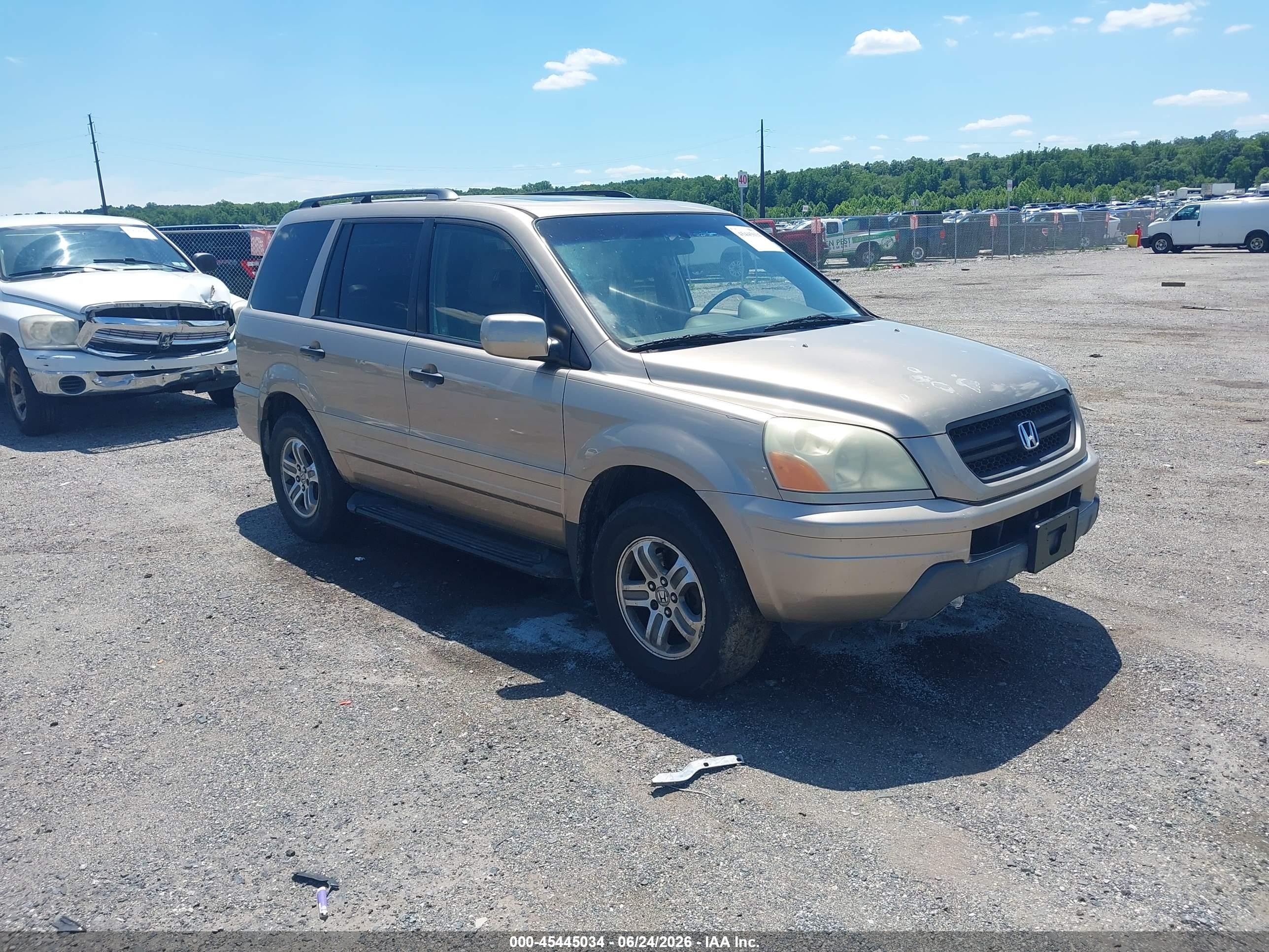 2005 Honda Pilot Ex-l Gold vin: 5FNYF185X5B063784