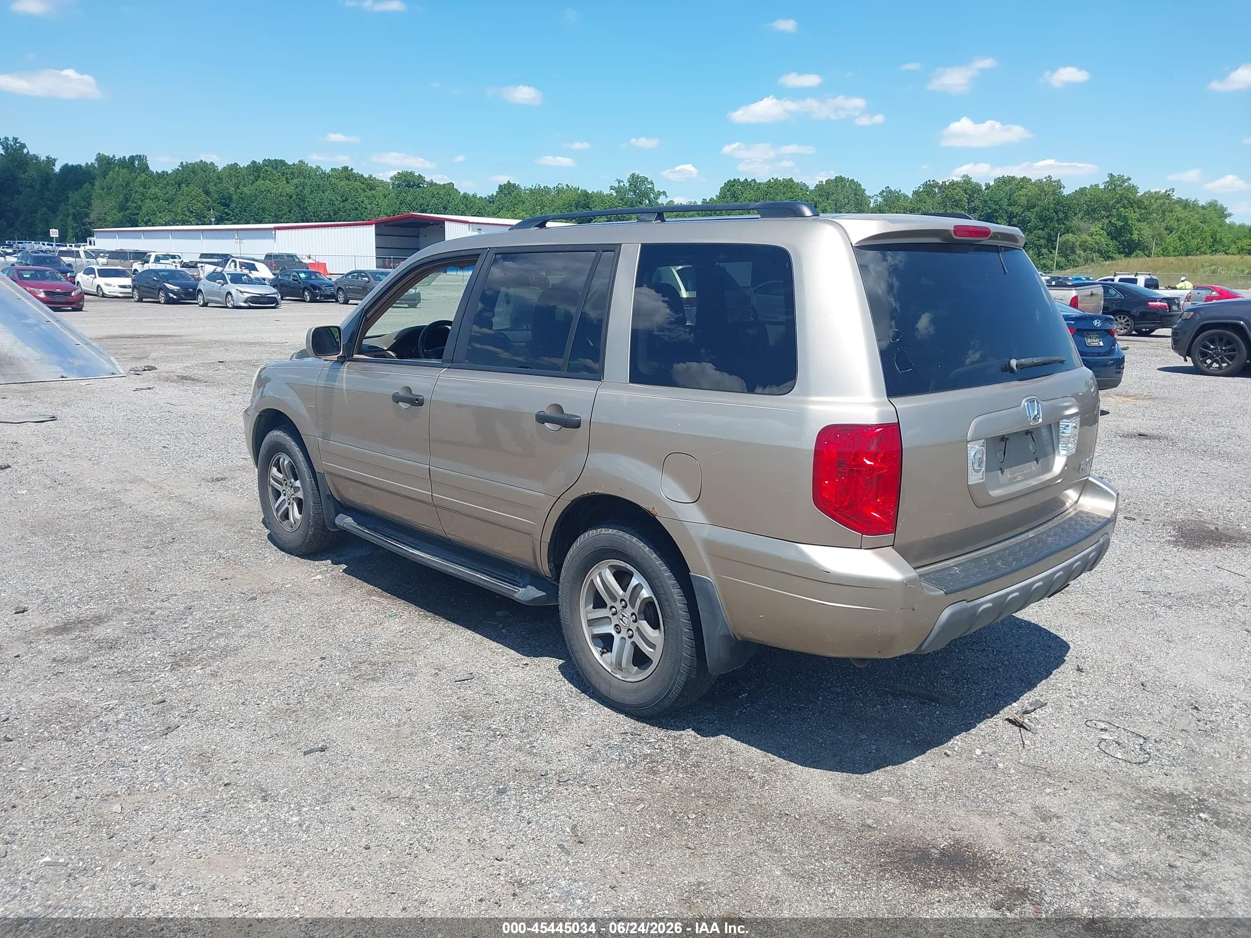2005 Honda Pilot Ex-l Gold vin: 5FNYF185X5B063784