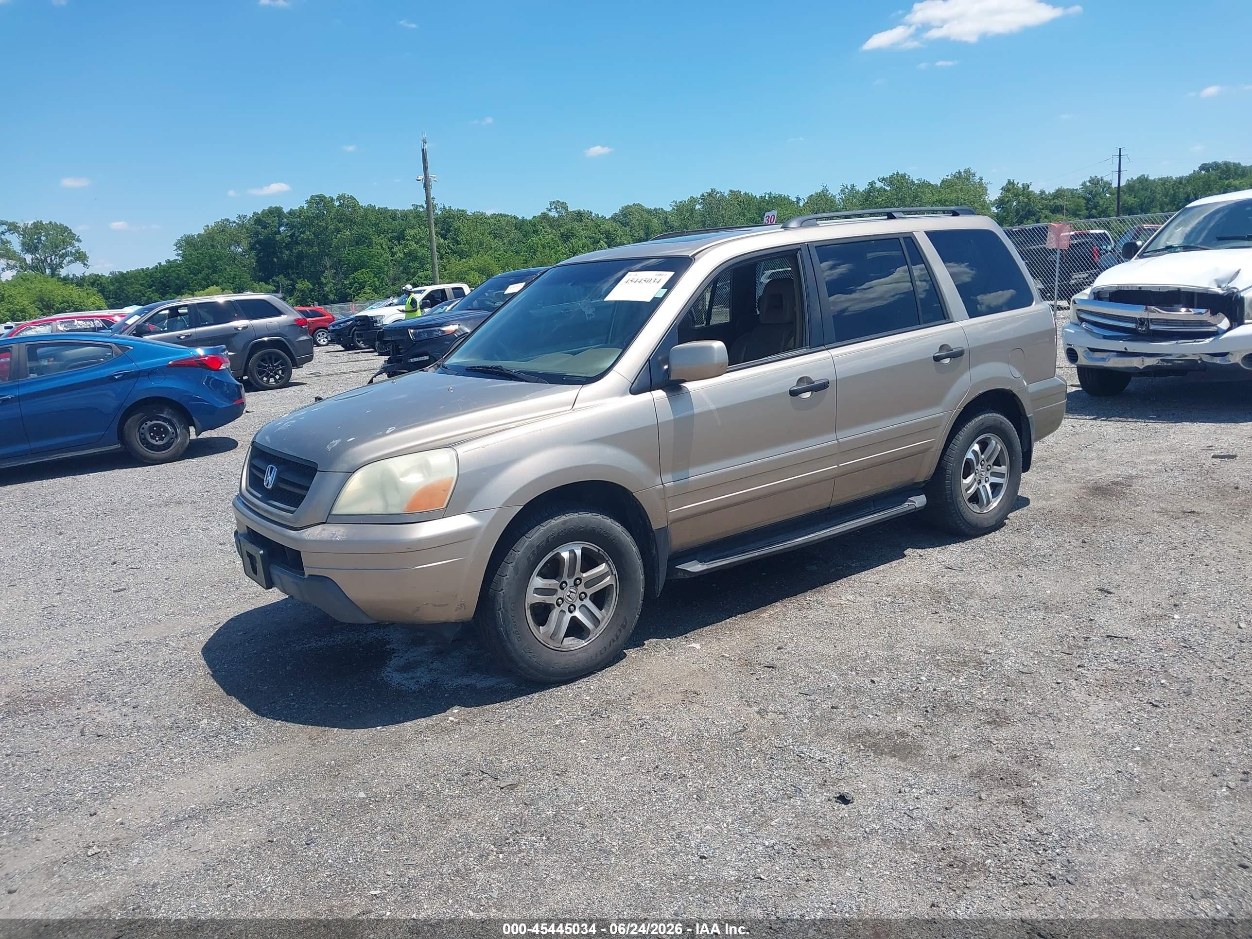 2005 Honda Pilot Ex-l Gold vin: 5FNYF185X5B063784