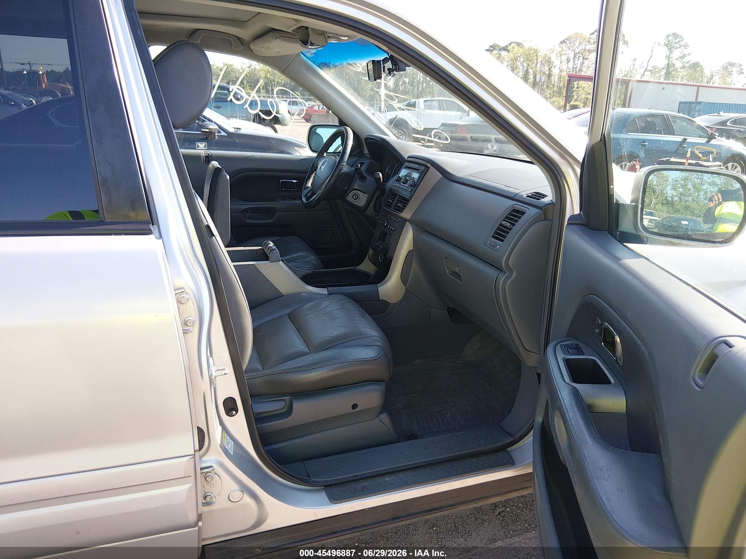 2006 Honda Pilot Ex-l Silver vin: 5FNYF185X6B011301