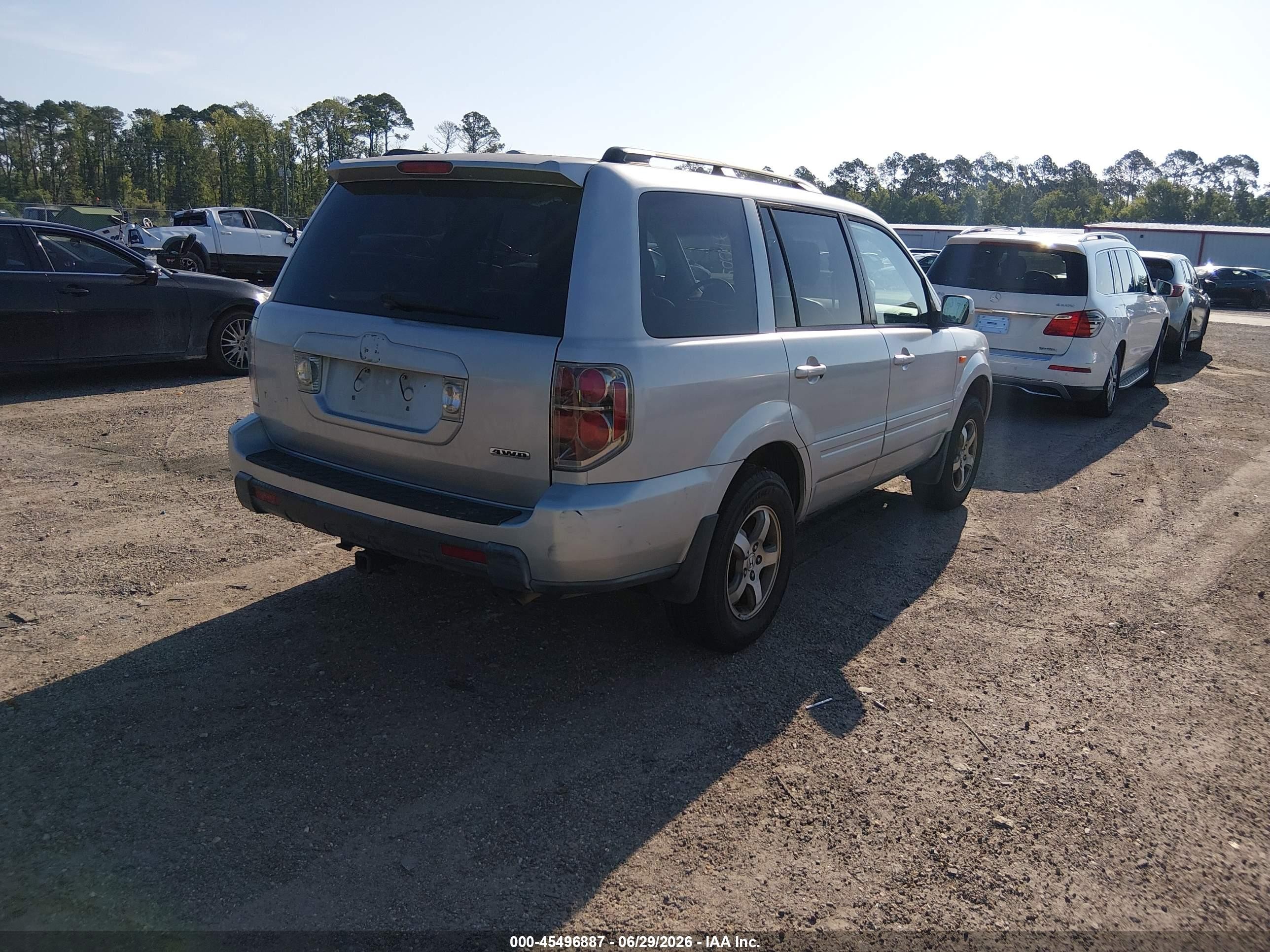 2006 Honda Pilot Ex-l Silver vin: 5FNYF185X6B011301