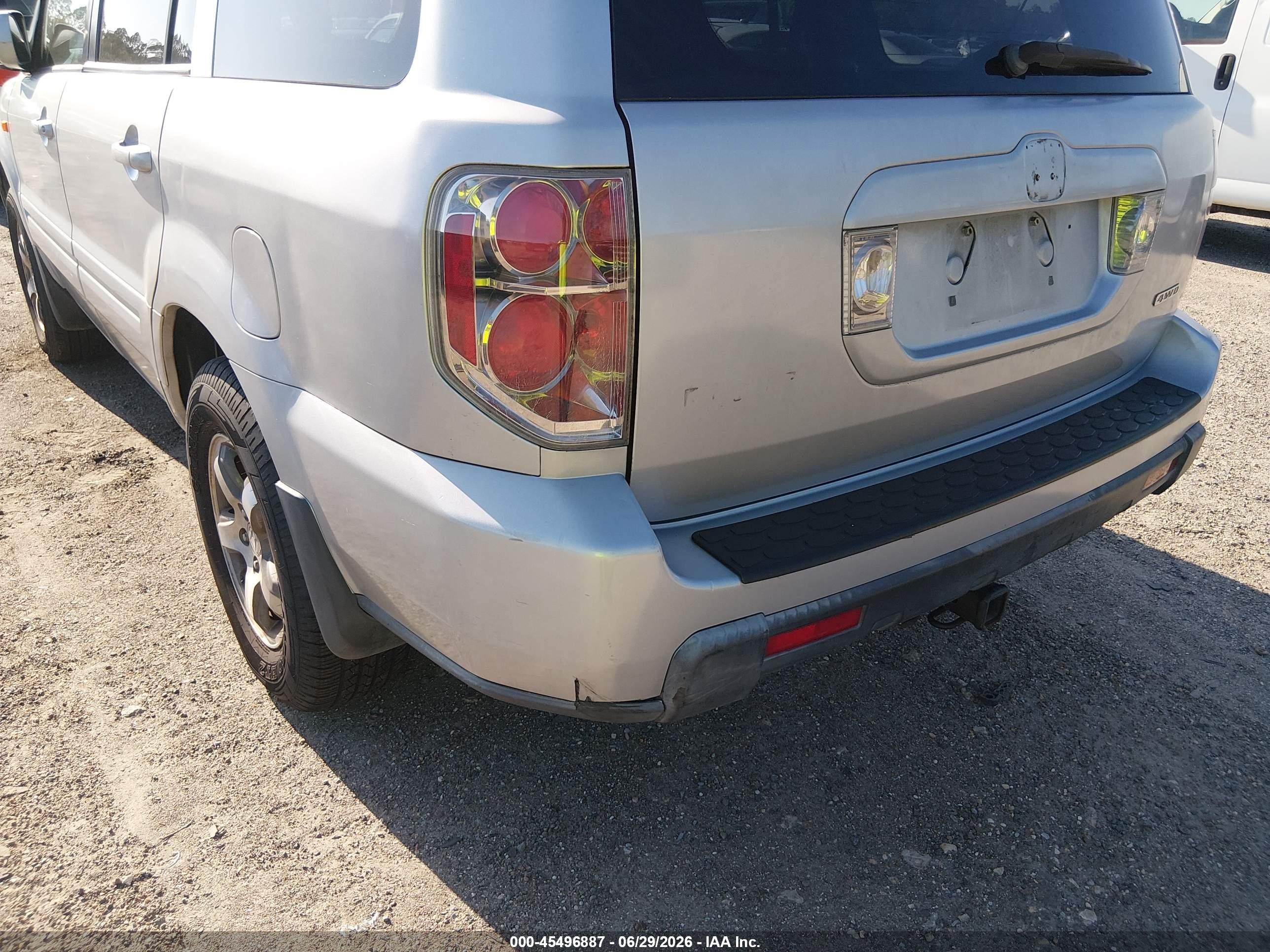 2006 Honda Pilot Ex-l Silver vin: 5FNYF185X6B011301
