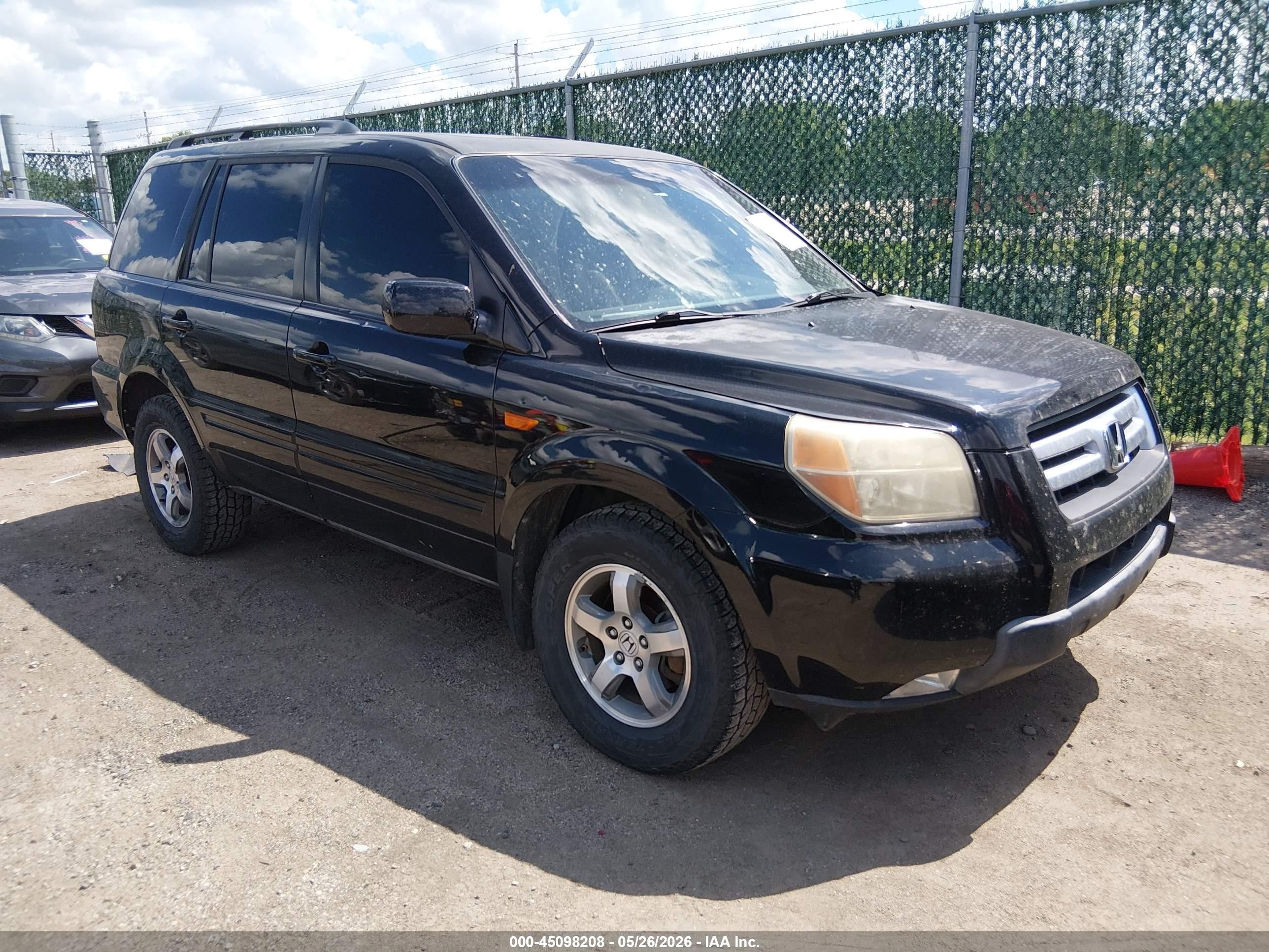 2008 Honda Pilot Ex-l Black vin: 5FNYF185X8B049467