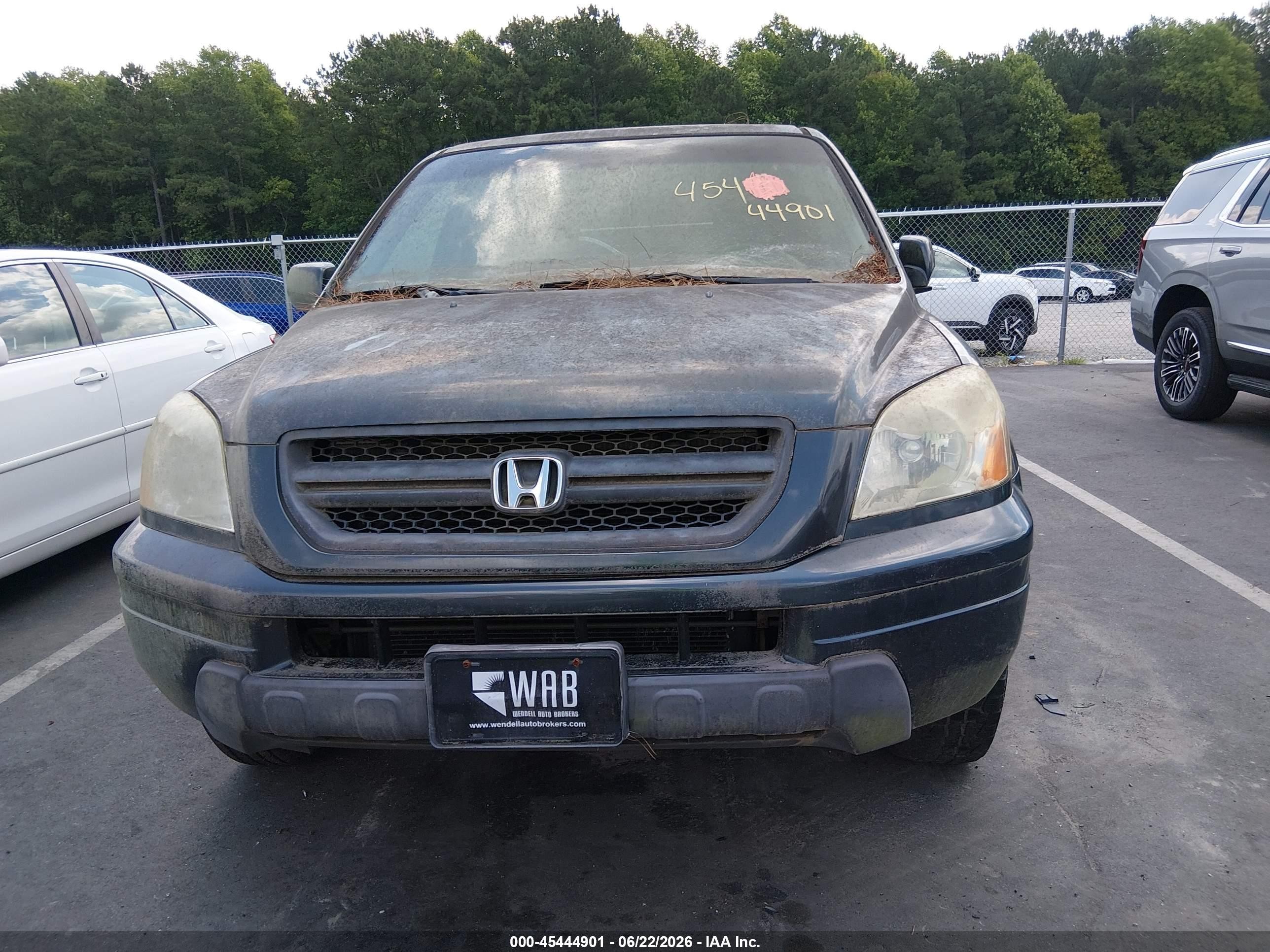 2005 Honda Pilot Ex-l Green vin: 5FNYF18605B016613