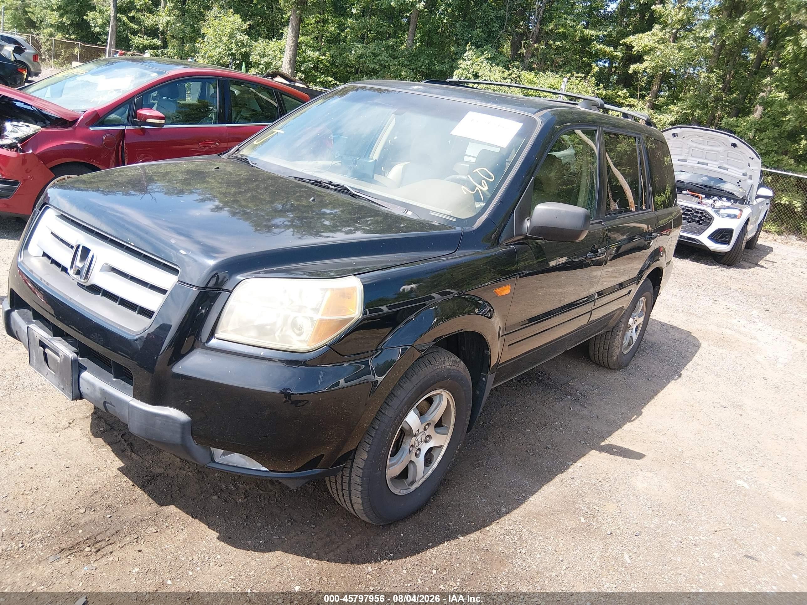 2006 Honda Pilot Ex-l Черный vin: 5FNYF18616B017223