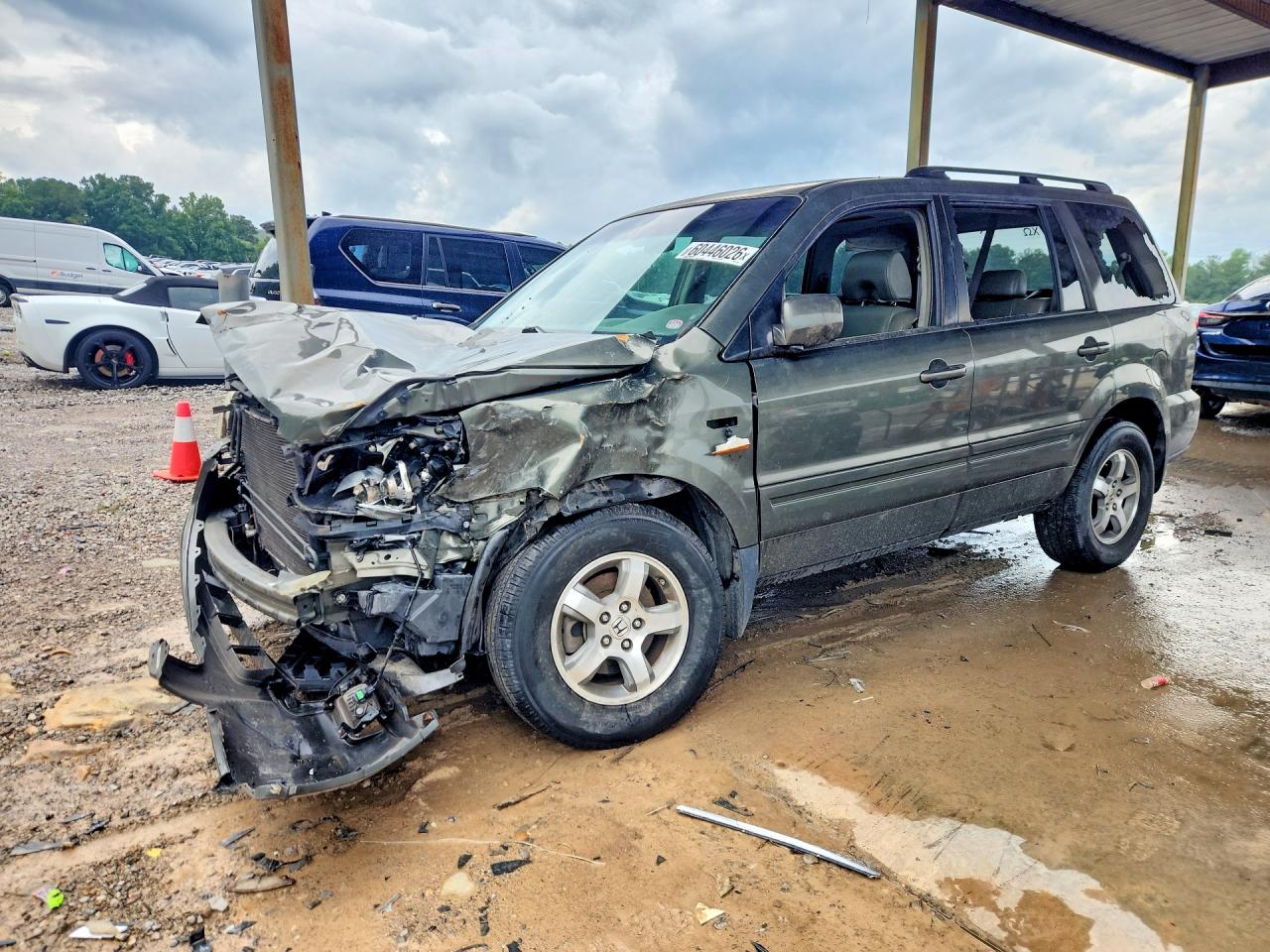 2006 Honda Pilot Ex Green vin: 5FNYF18616B017545