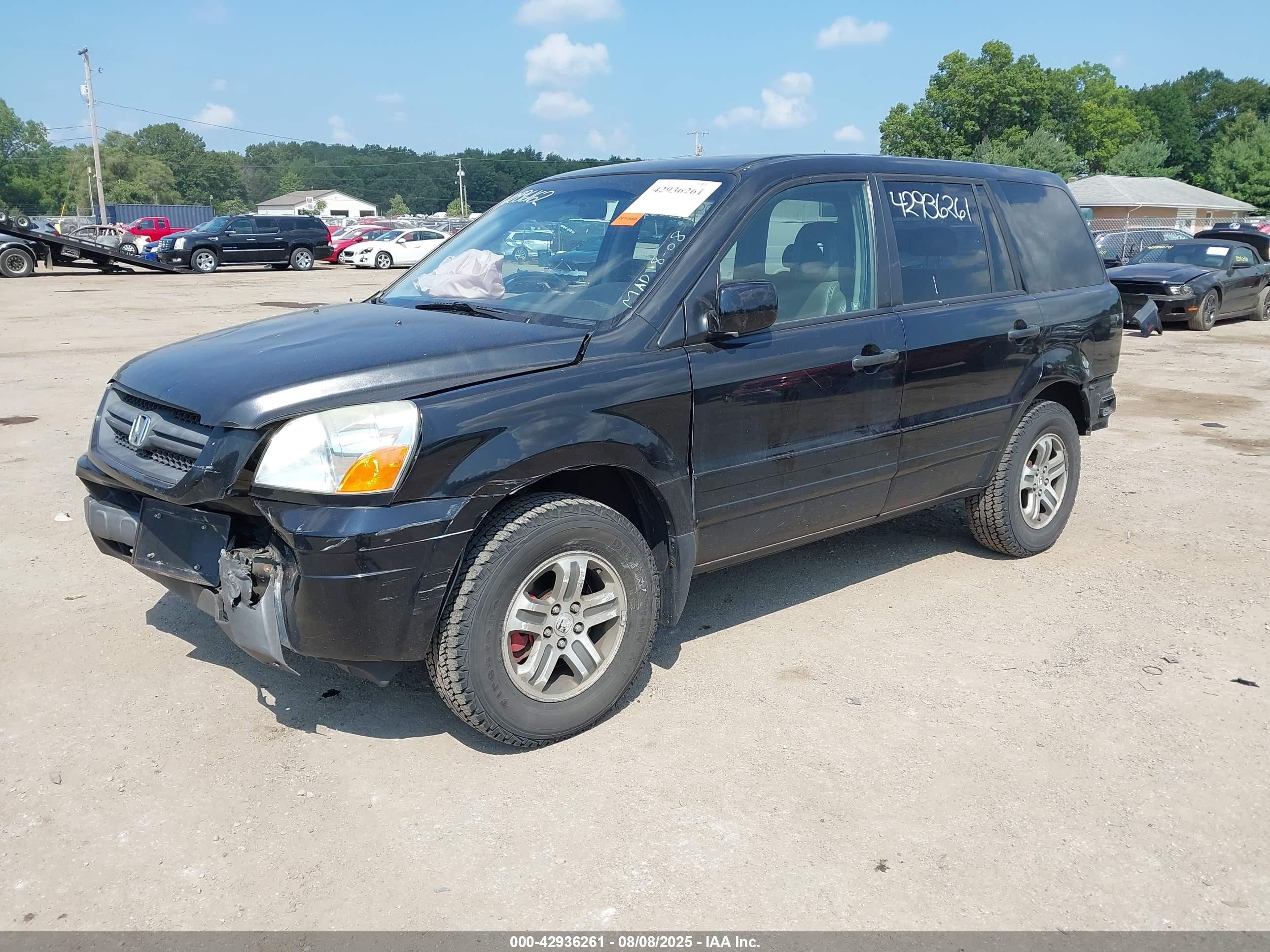 2005 Honda Pilot Ex-l Black vin: 5FNYF18625B019979