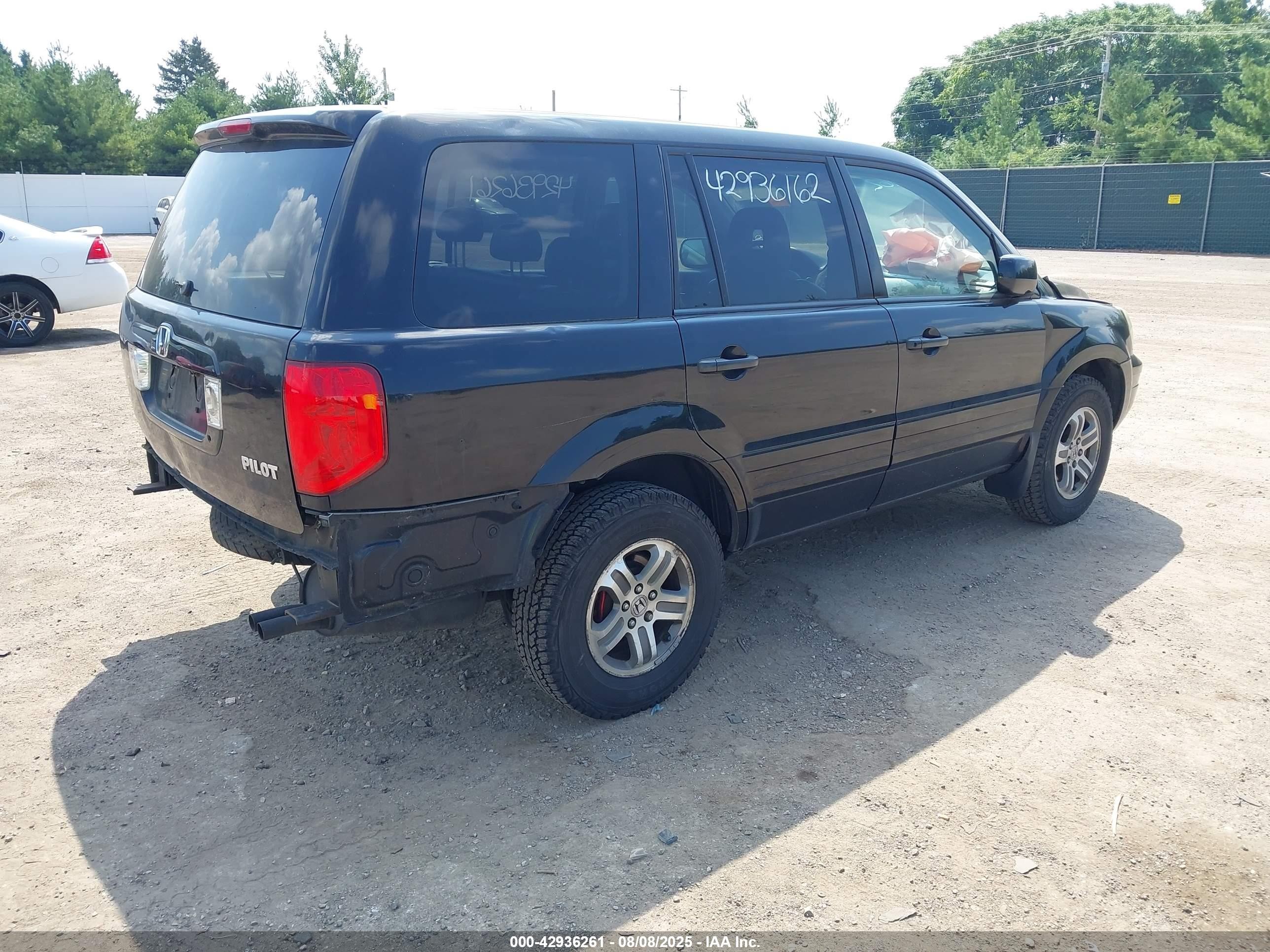 2005 Honda Pilot Ex-l Black vin: 5FNYF18625B019979