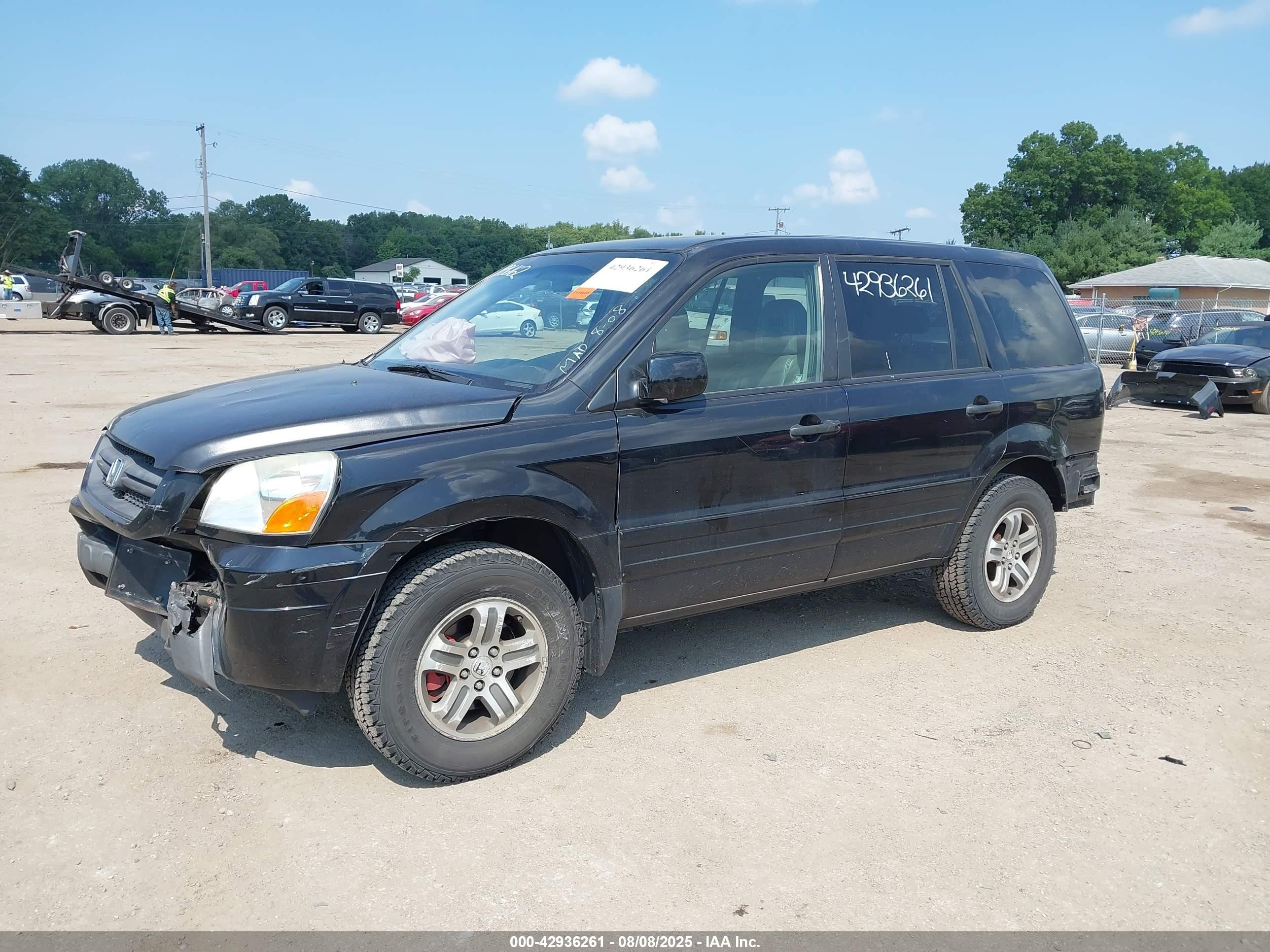 2005 Honda Pilot Ex-l Black vin: 5FNYF18625B019979