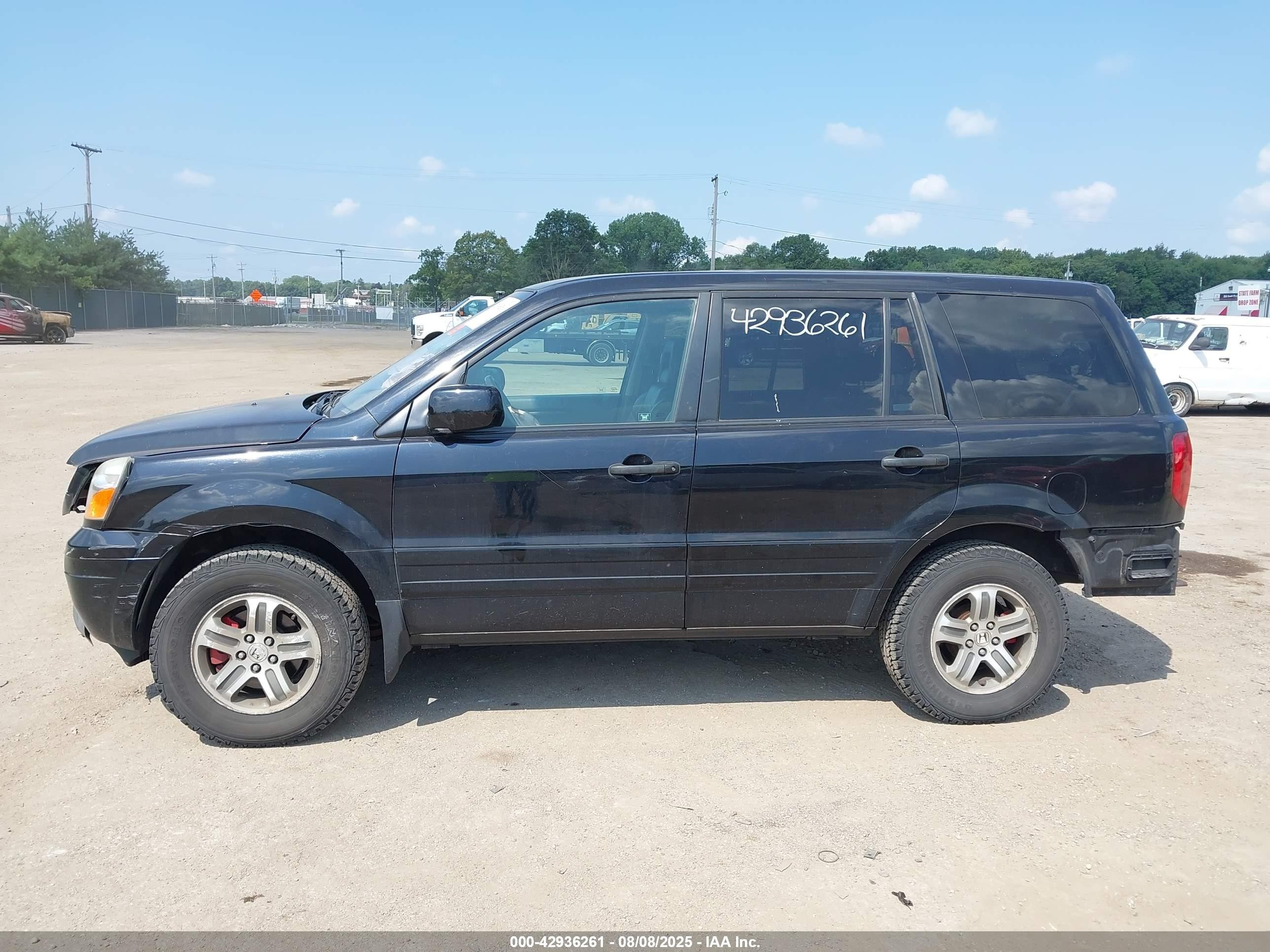2005 Honda Pilot Ex-l Black vin: 5FNYF18625B019979