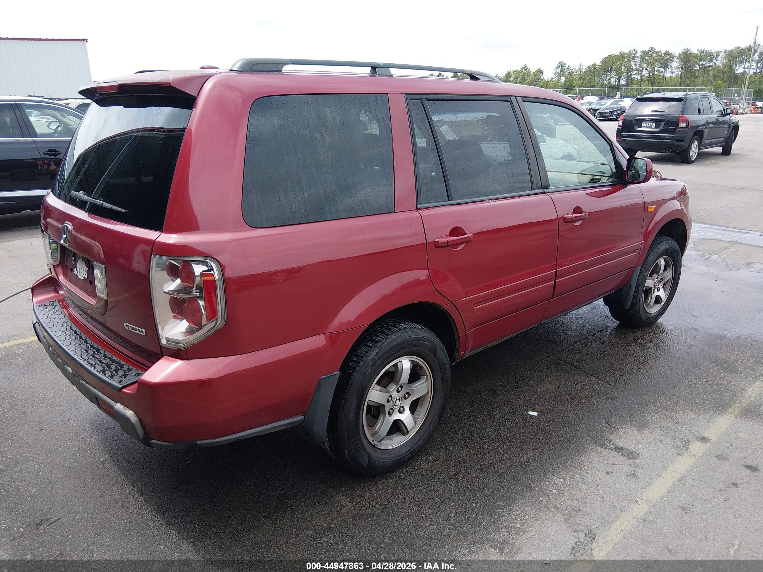2006 Honda Pilot Ex-l Red vin: 5FNYF18626B012998