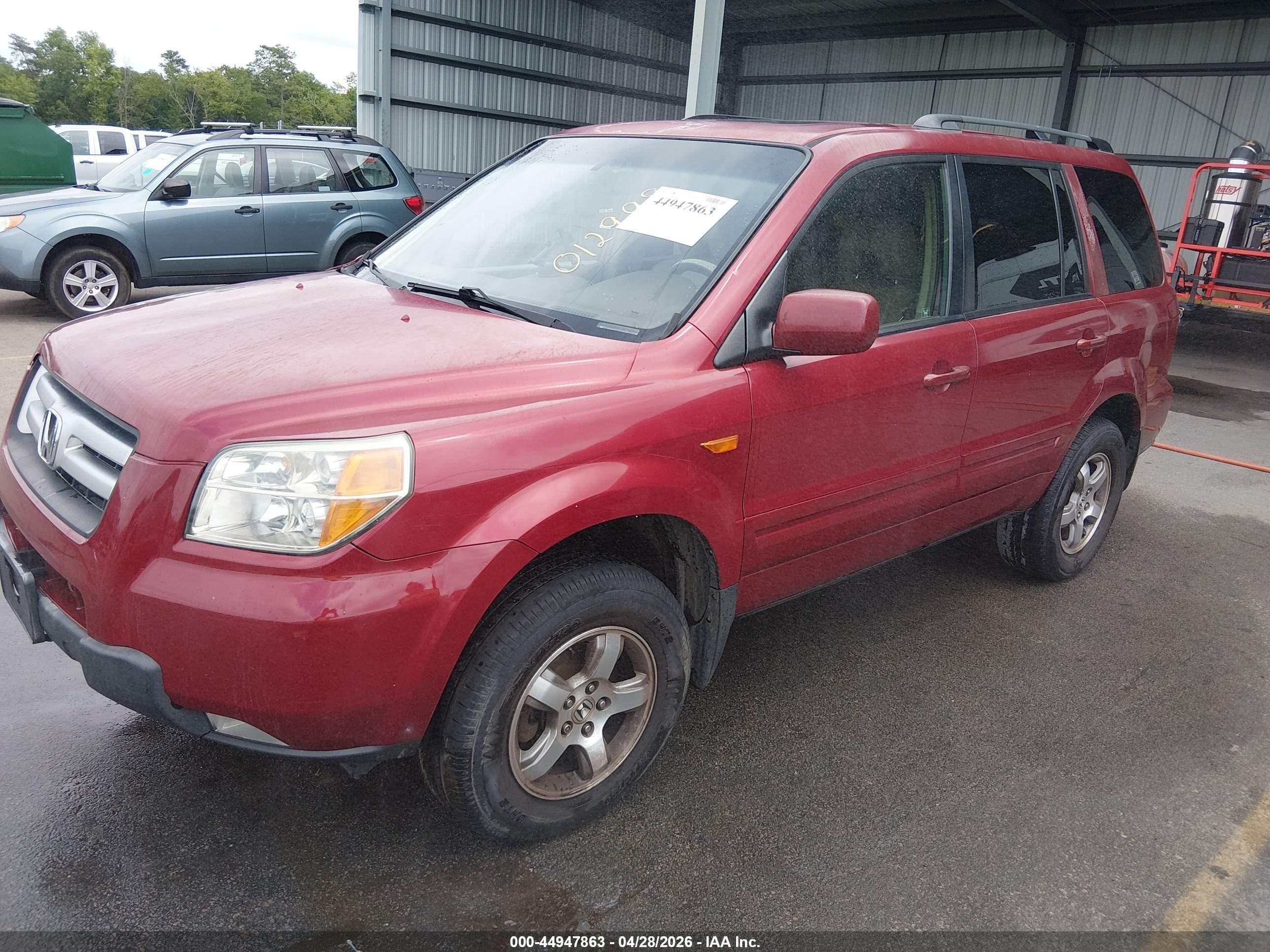 2006 Honda Pilot Ex-l Red vin: 5FNYF18626B012998