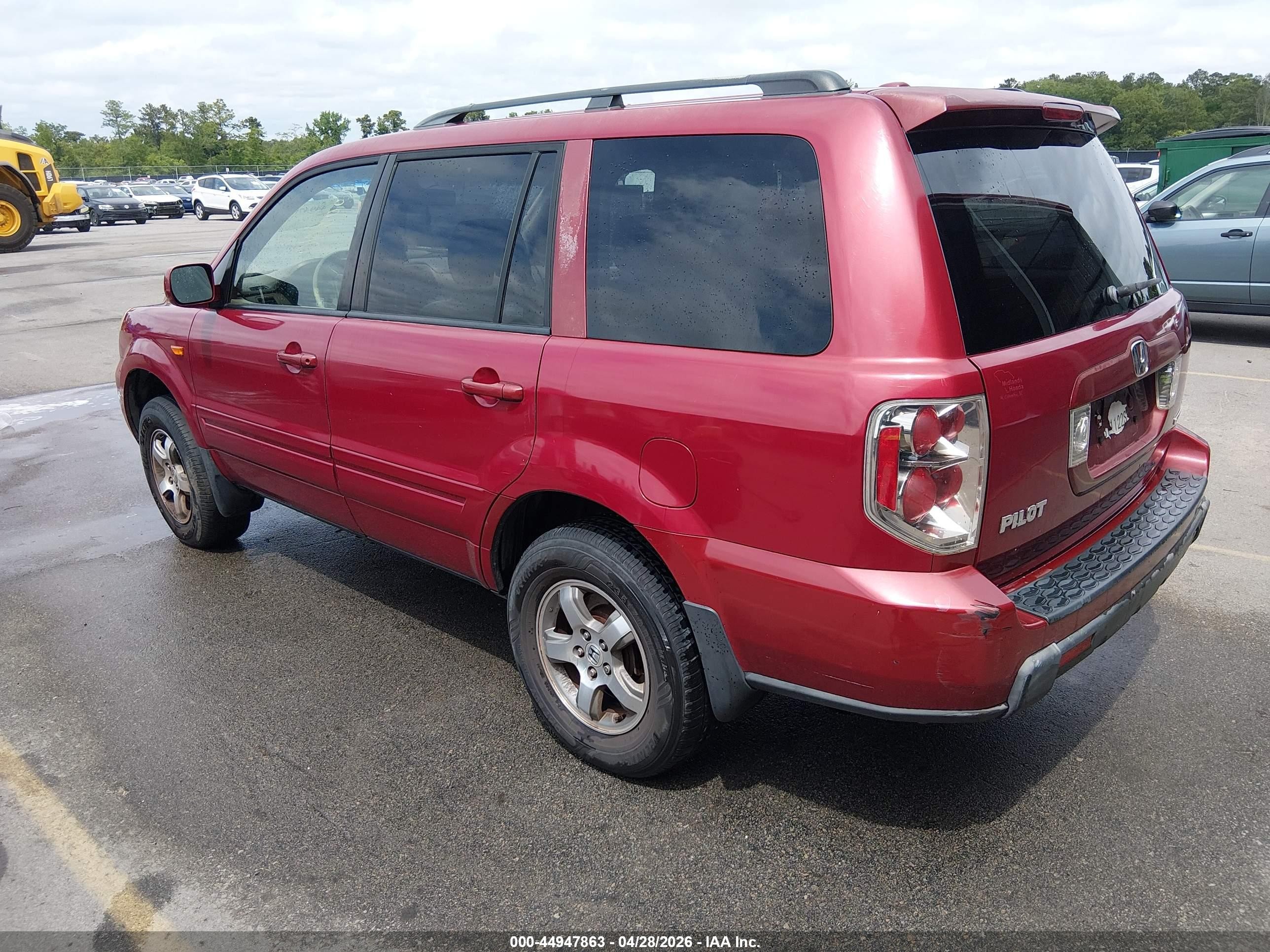 2006 Honda Pilot Ex-l Red vin: 5FNYF18626B012998