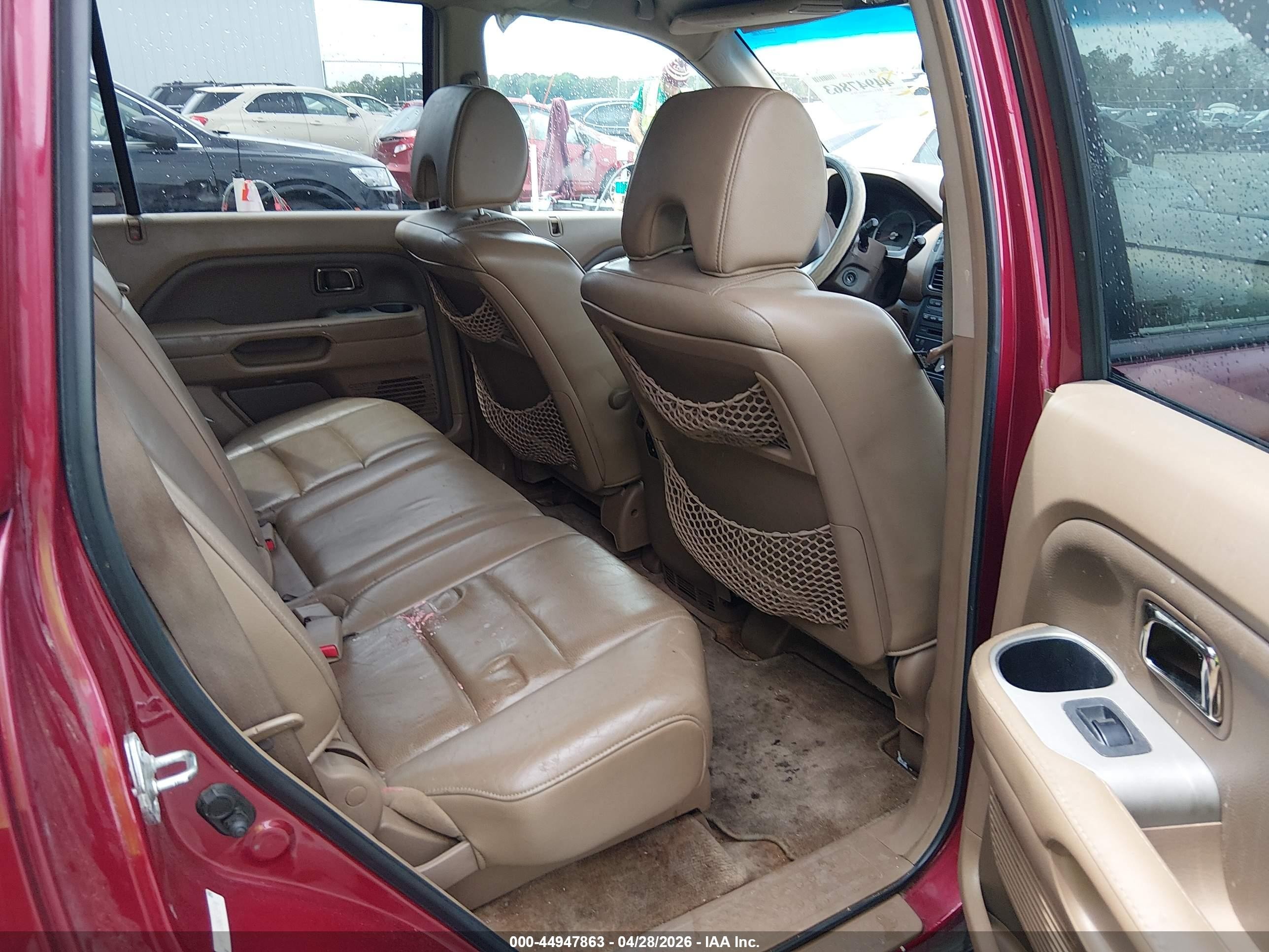2006 Honda Pilot Ex-l Red vin: 5FNYF18626B012998