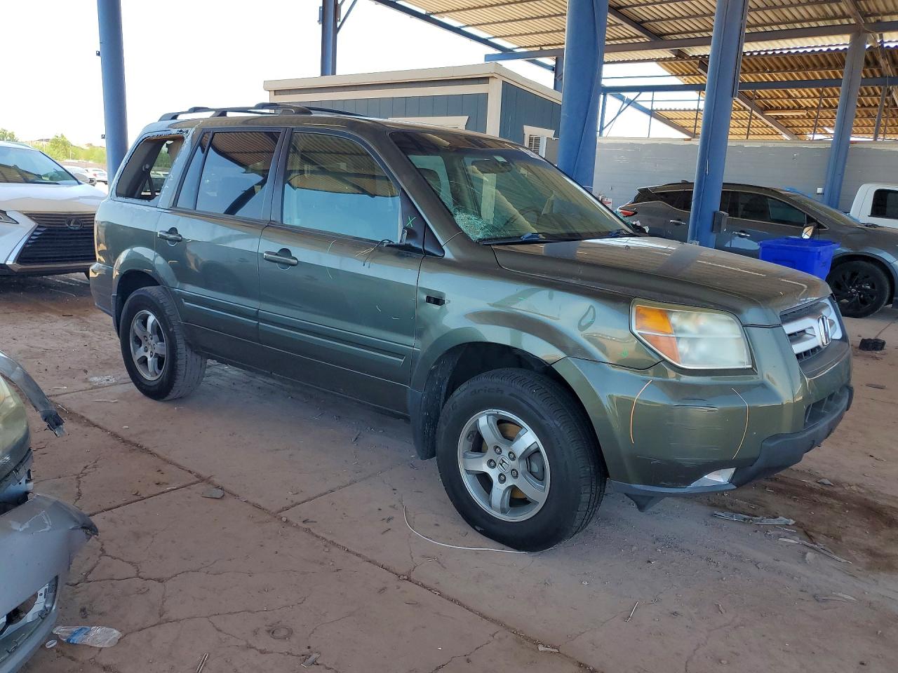 2006 Honda Pilot Ex Green vin: 5FNYF18636B026733