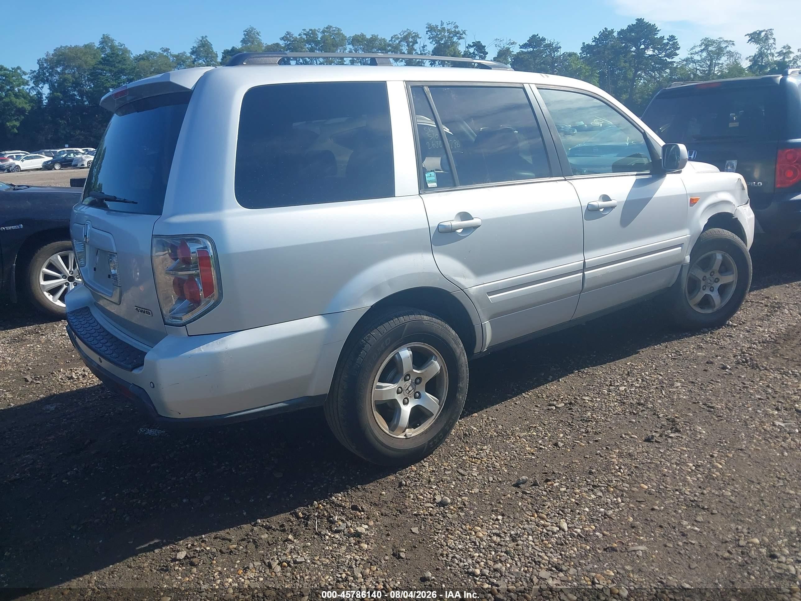 2006 Honda Pilot Ex-l Silver vin: 5FNYF18646B007611
