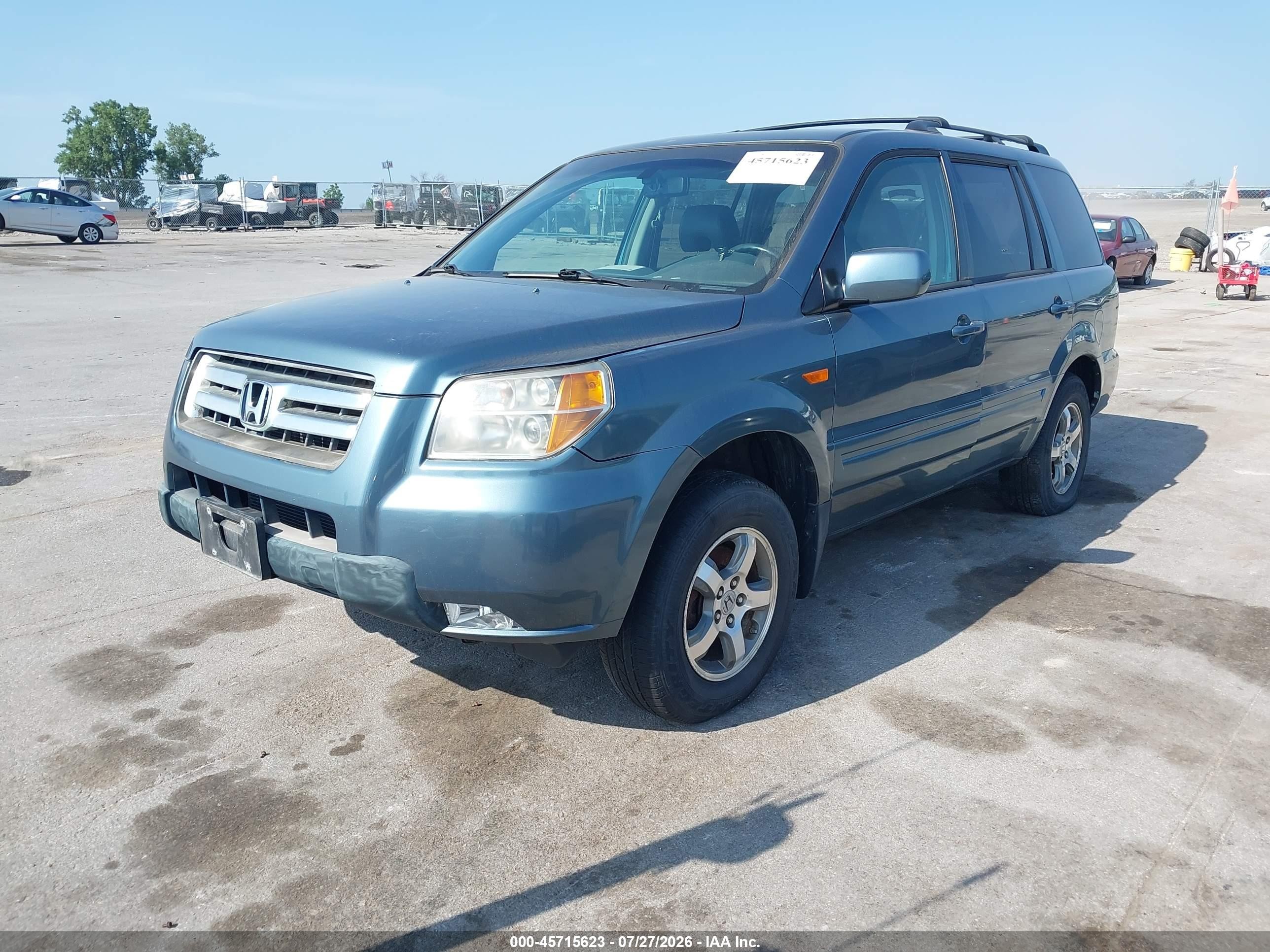 2006 Honda Pilot Ex-l Blue vin: 5FNYF18646B016017