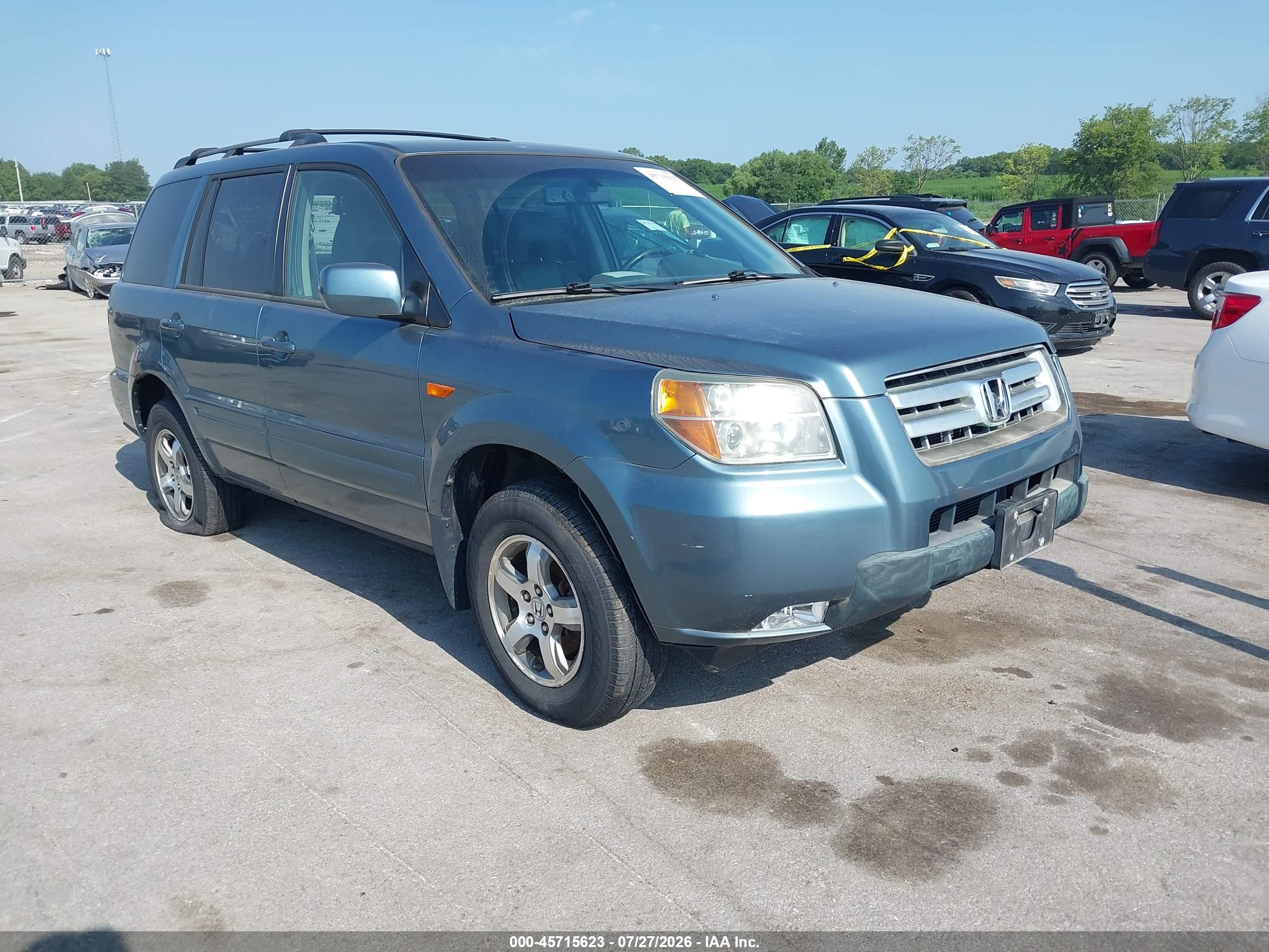 2006 Honda Pilot Ex-l Blue vin: 5FNYF18646B016017